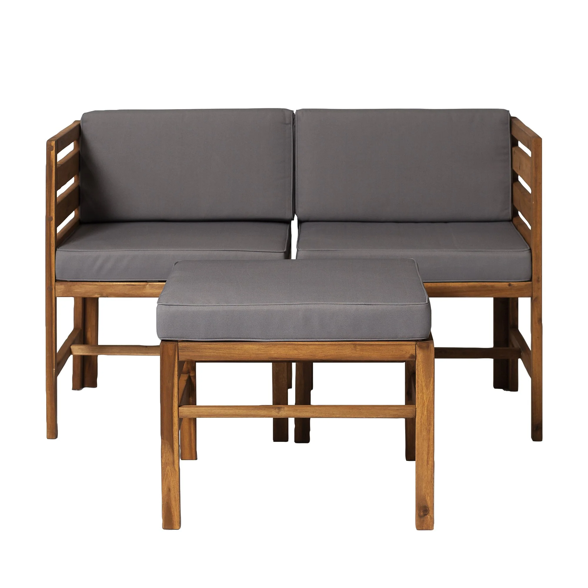 Sanibel 3-Piece Modular Acacia Chairs and Ottoman - Image 4