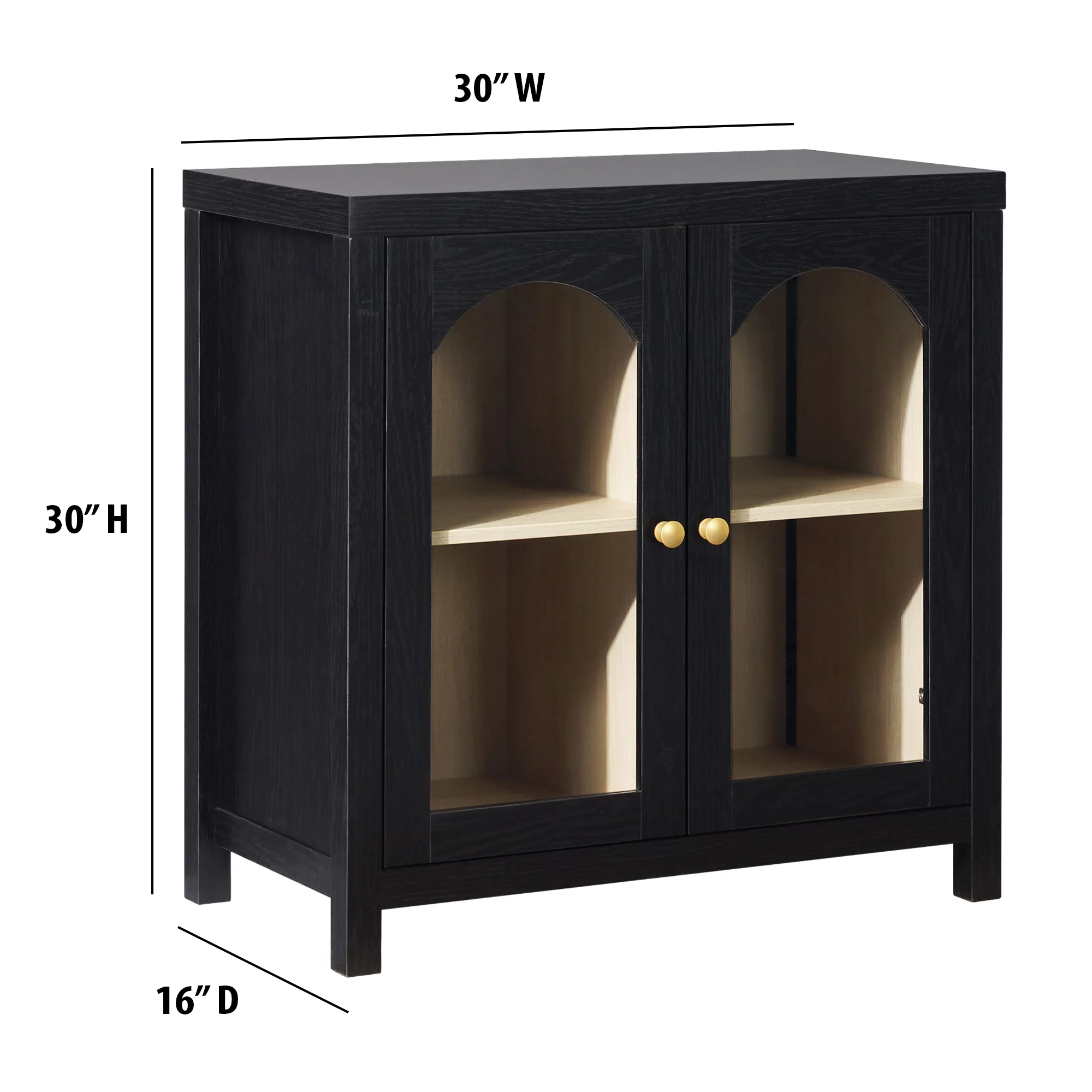 Sasha Modern Arched Glass Accent Cabinet - Image 15