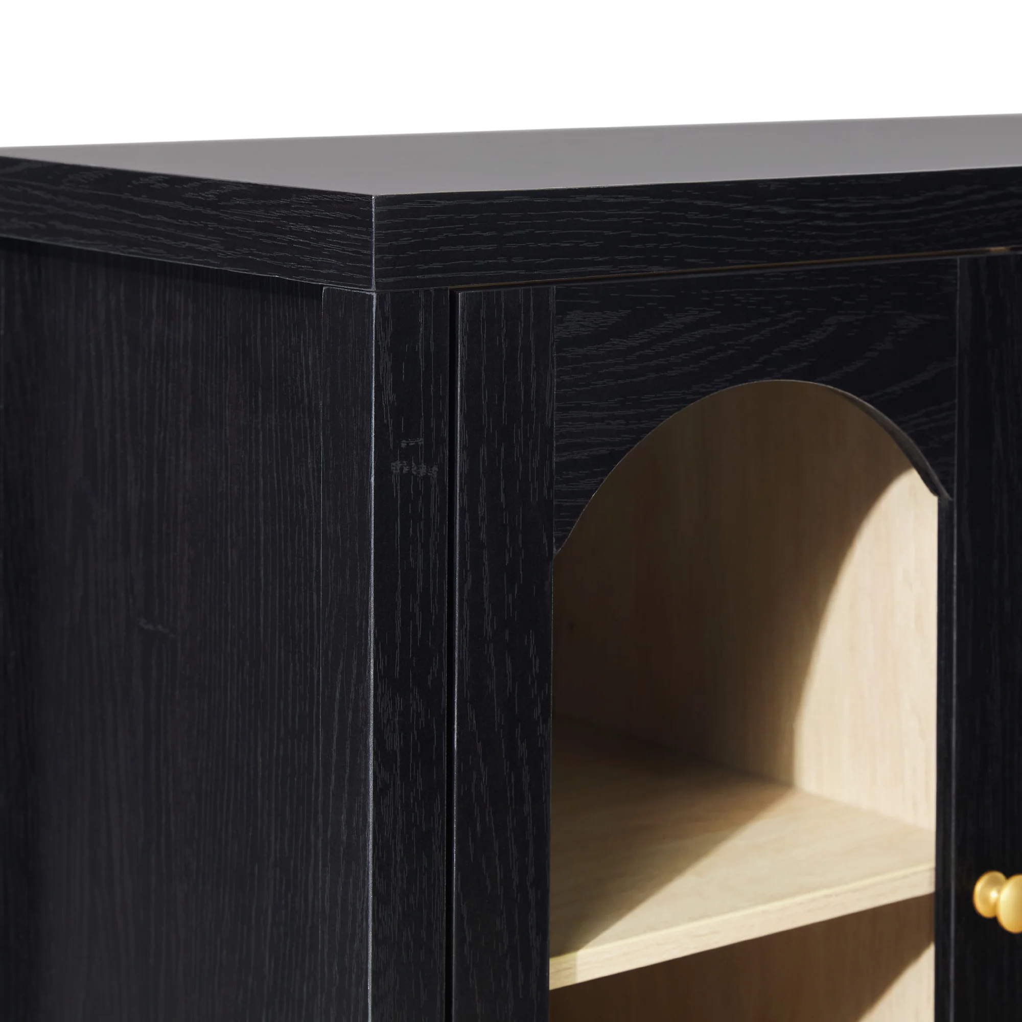 Sasha Modern Arched Glass Accent Cabinet - Image 18