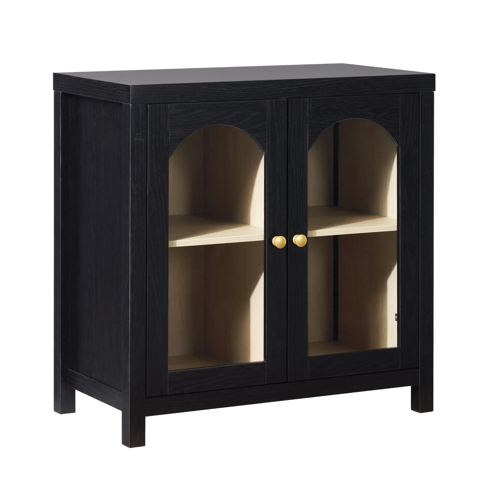 Sasha Modern Arched Glass Accent Cabinet - Image 20