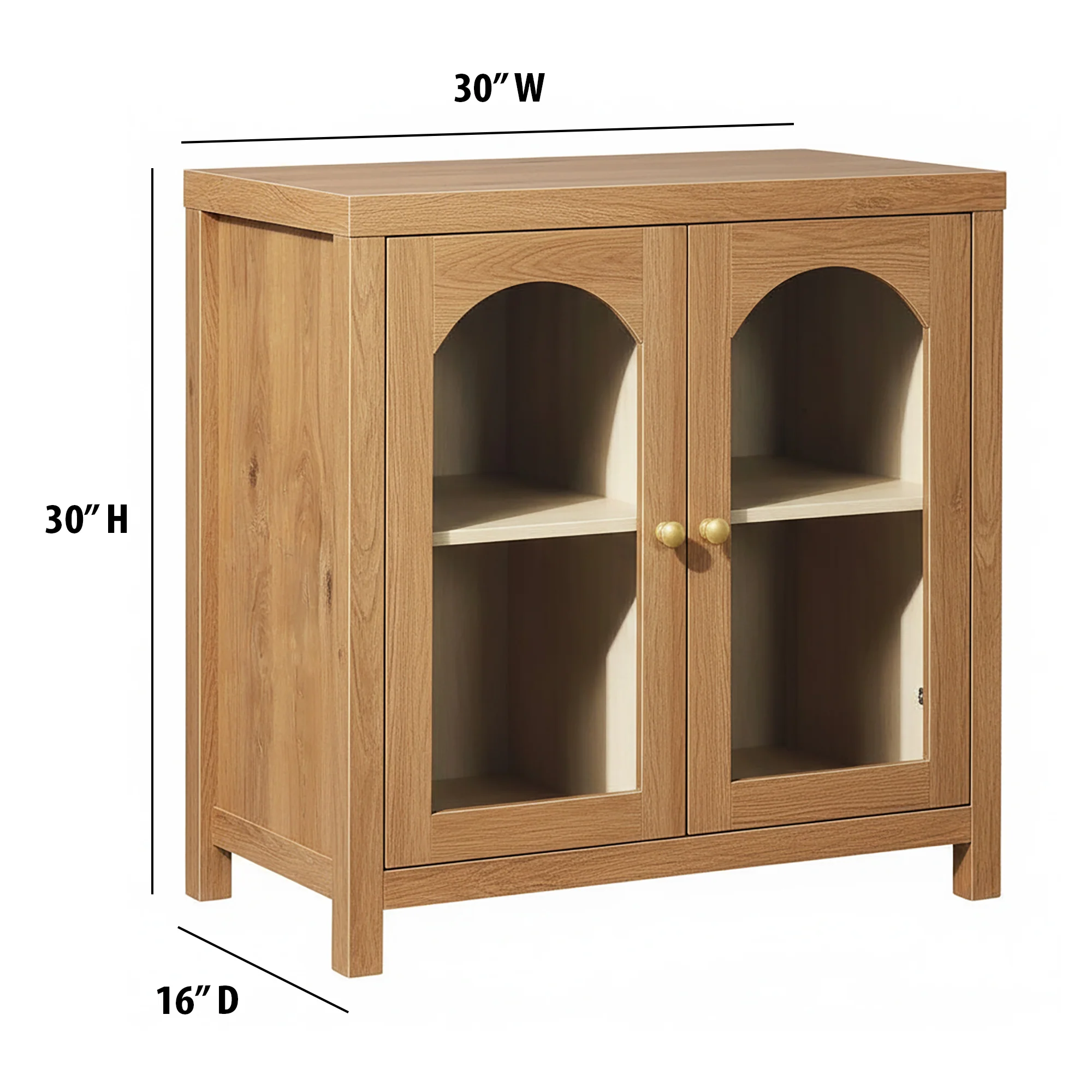 Sasha Modern Arched Glass Accent Cabinet - Image 5