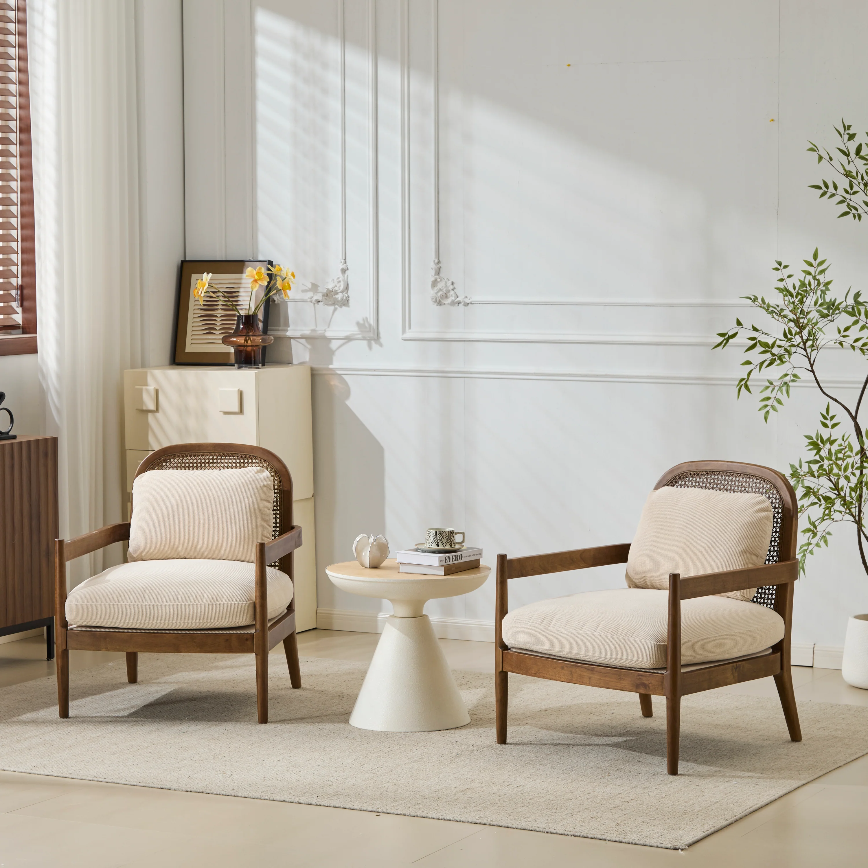 Walker Edison | Set of 2 Mid-Century Modern Accent Chairs