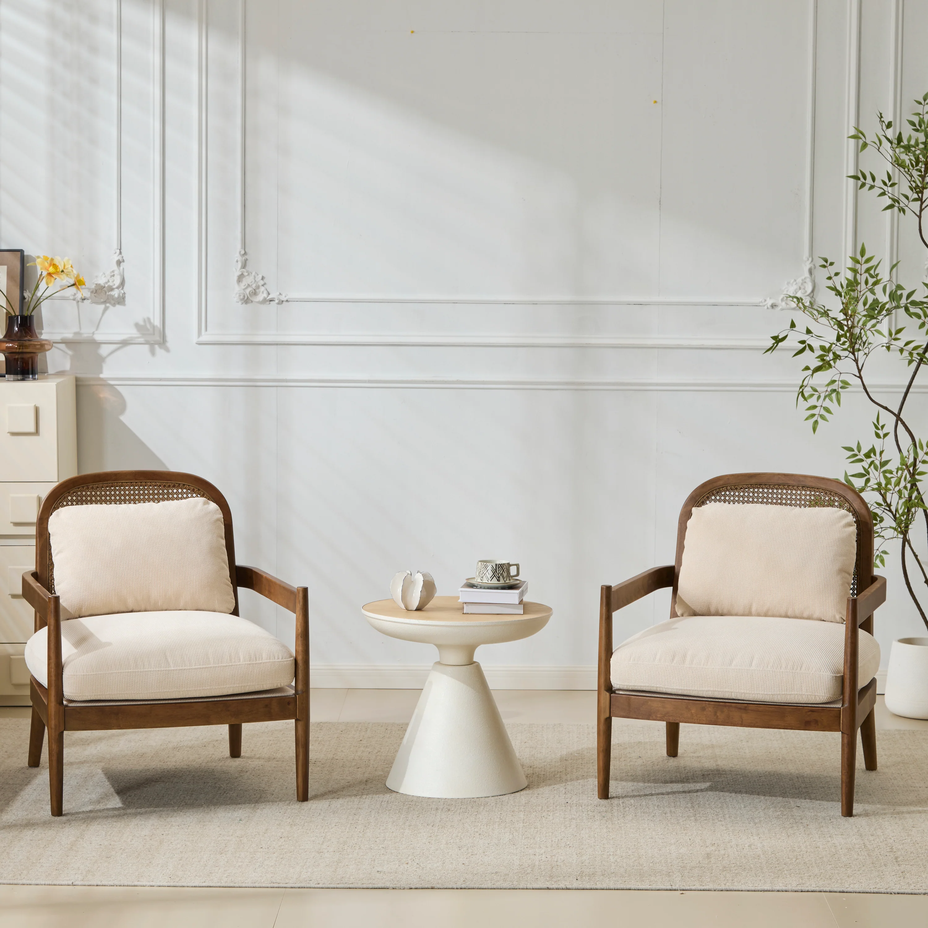 Walker Edison | Set of 2 Mid-Century Modern Accent Chairs - Image 2