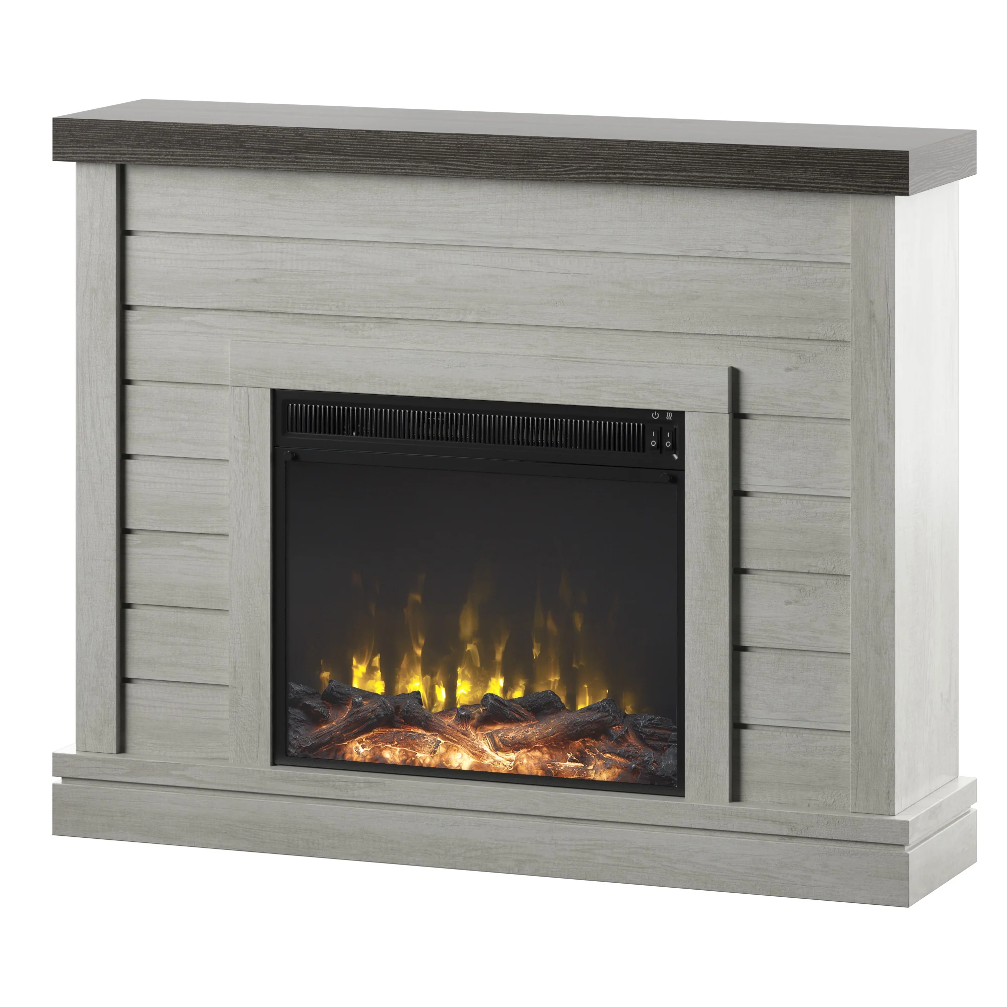 Shiplap Wall Mantel Electric Fireplace - Image 11