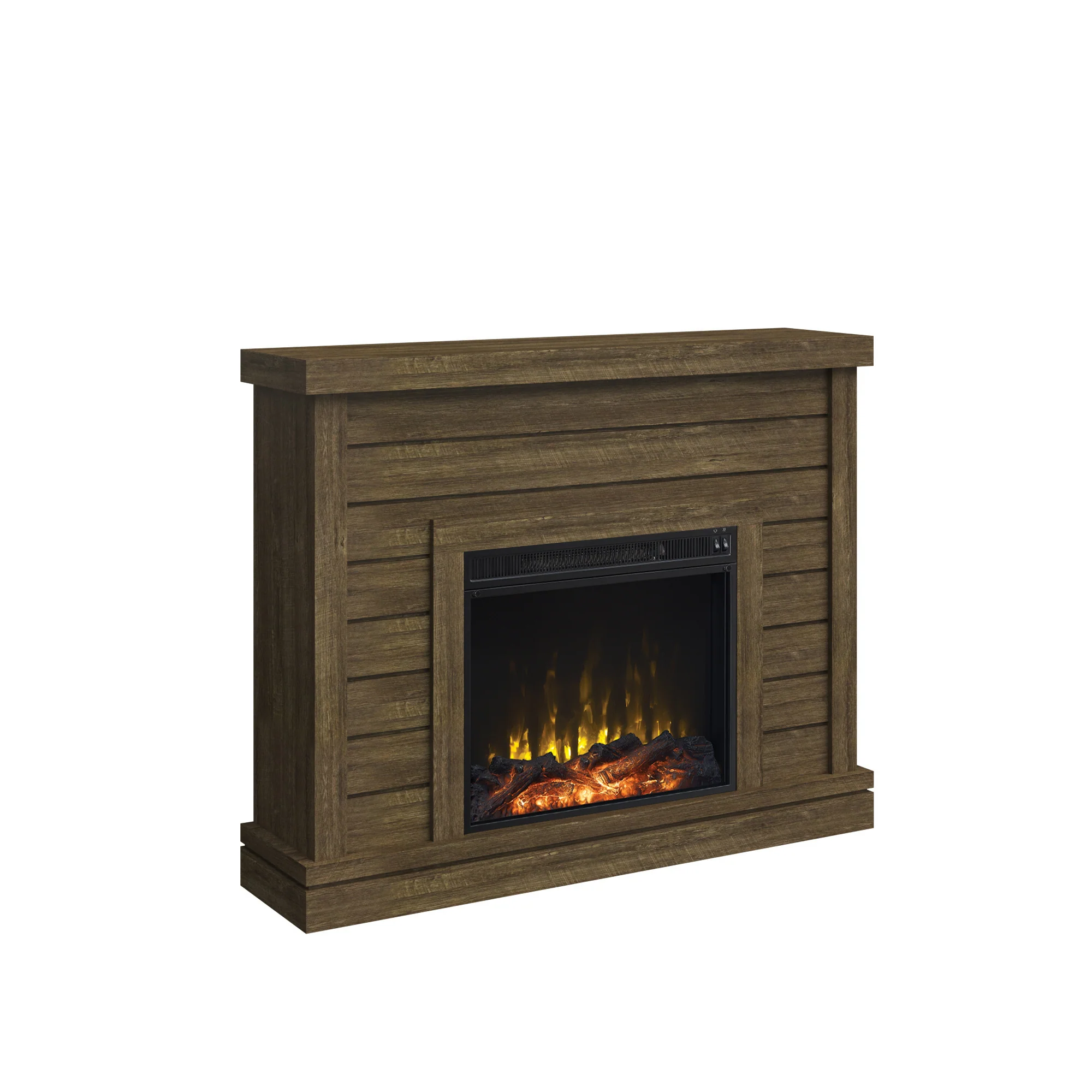 Shiplap Wall Mantel Electric Fireplace - Image 13