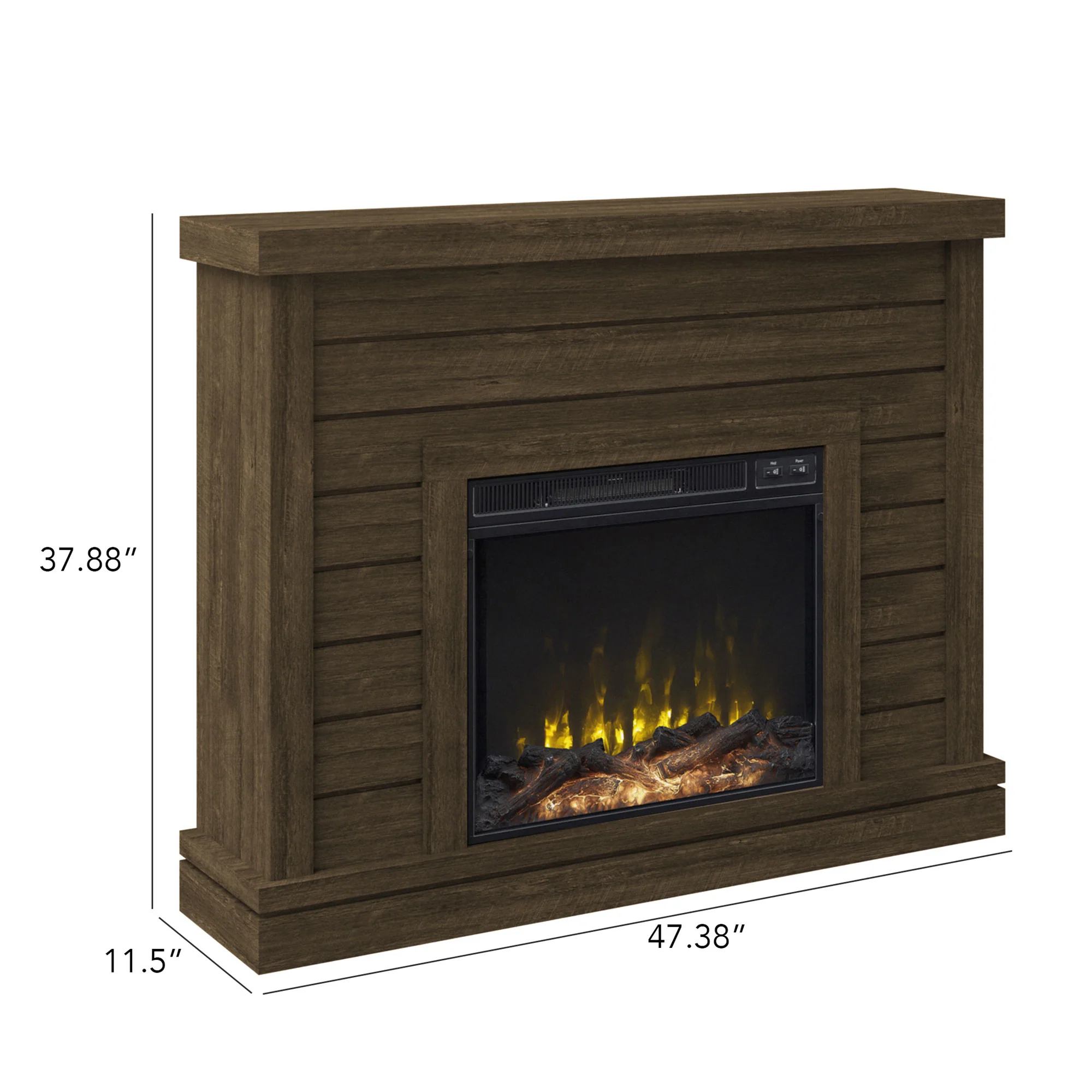 Shiplap Wall Mantel Electric Fireplace - Image 17