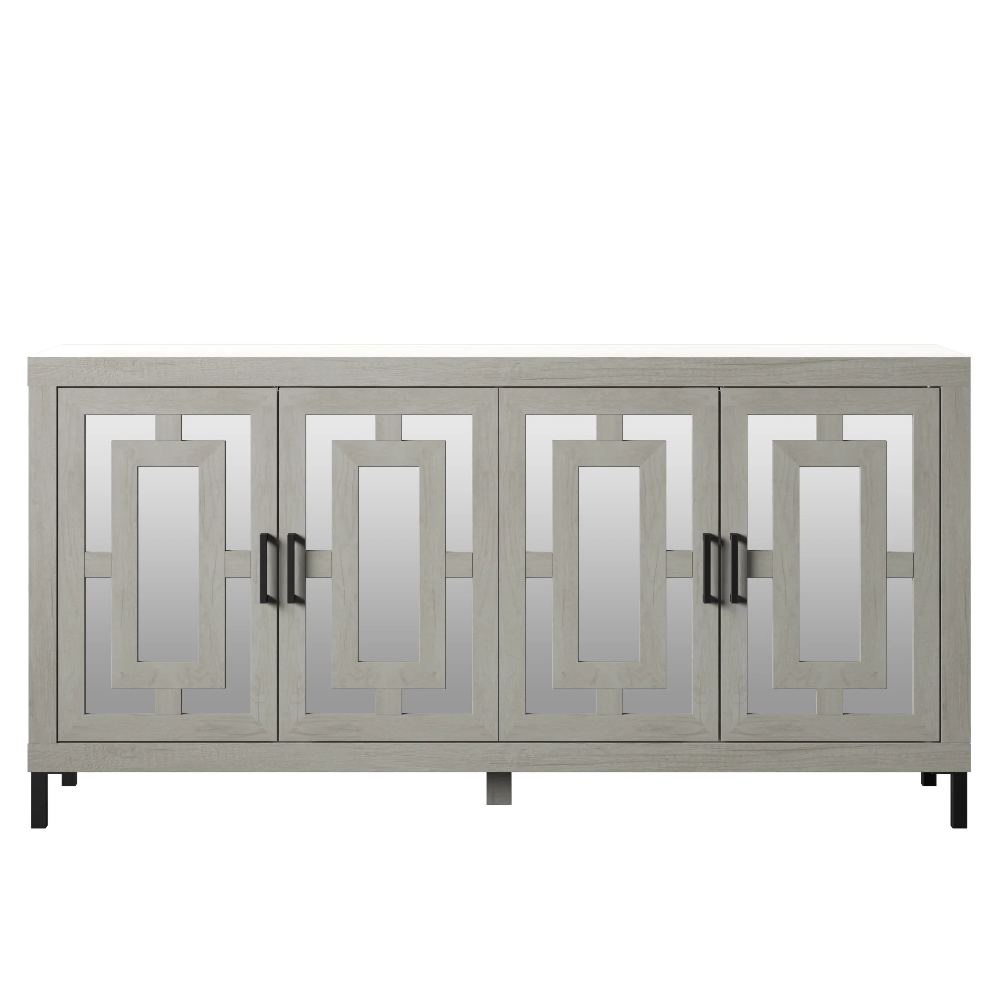 Geometric Mirrored Doors Buffet Sideboard - Image 14