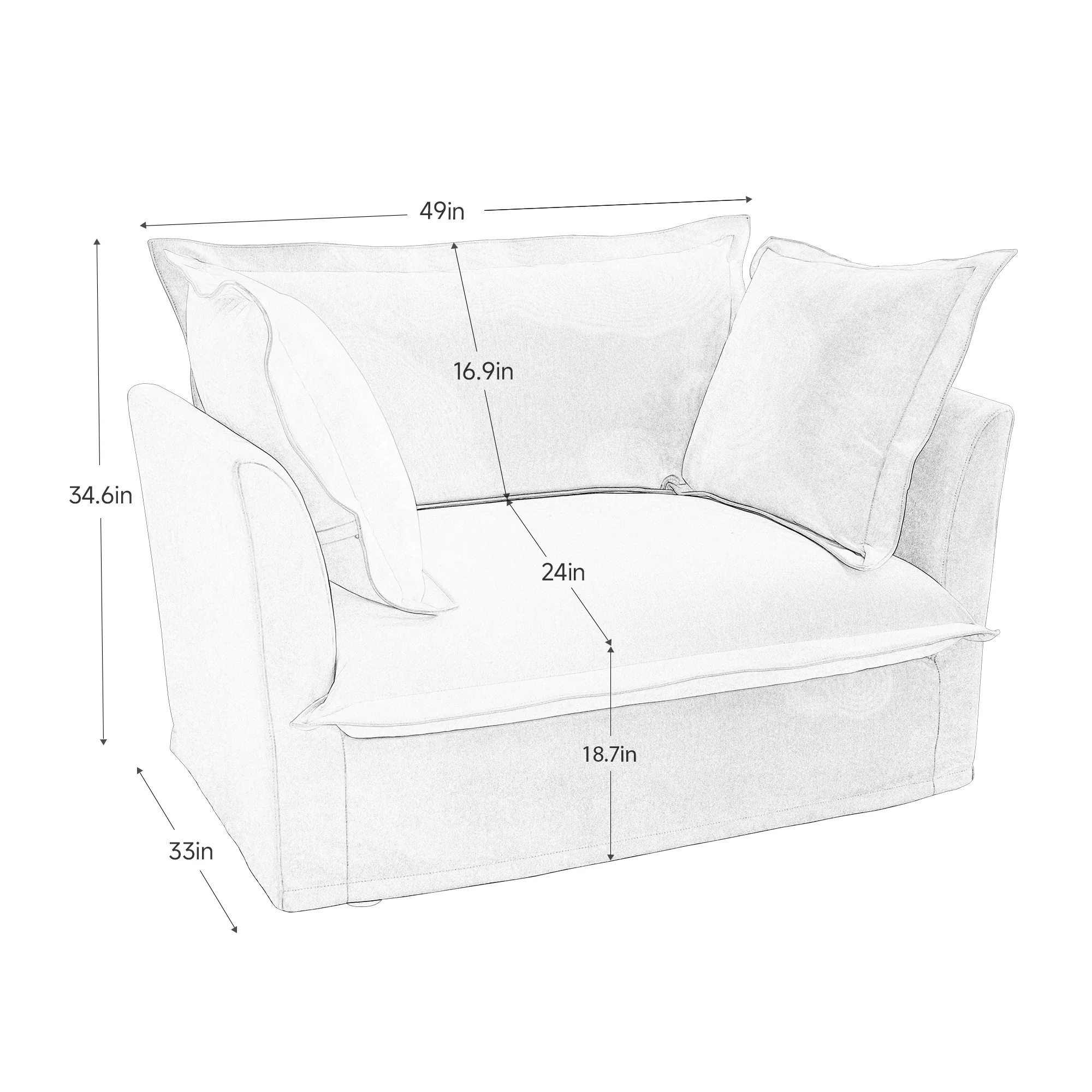 Walker Edison | Slip-covered Deep Seat Comfy Accent Chair - Image 12