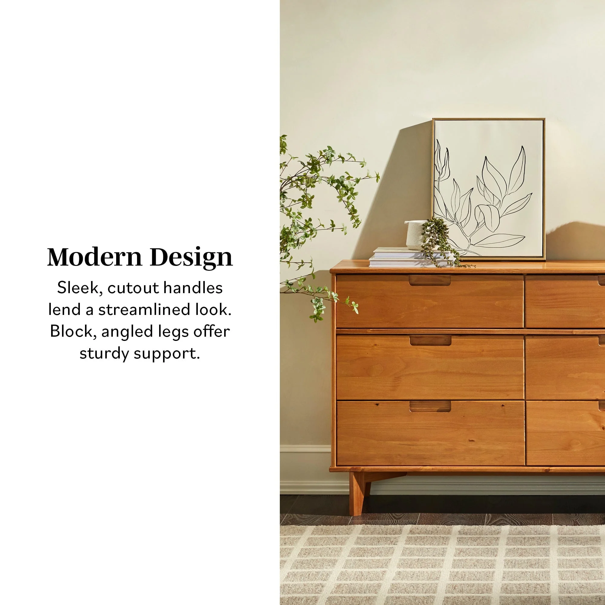 Sloane Mid Century Modern Solid Wood Dresser - Image 6