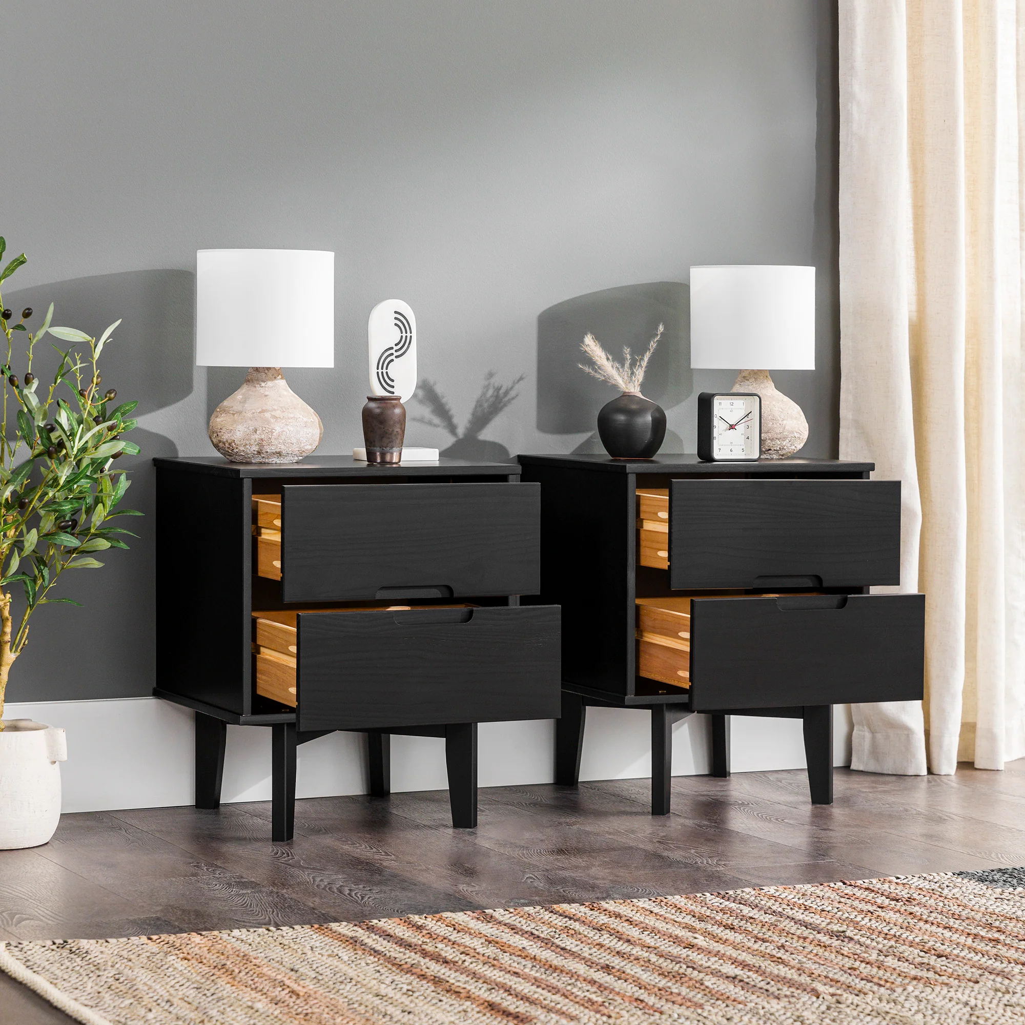 Sloane Mid Century Modern Solid Wood Nightstand - Image 28