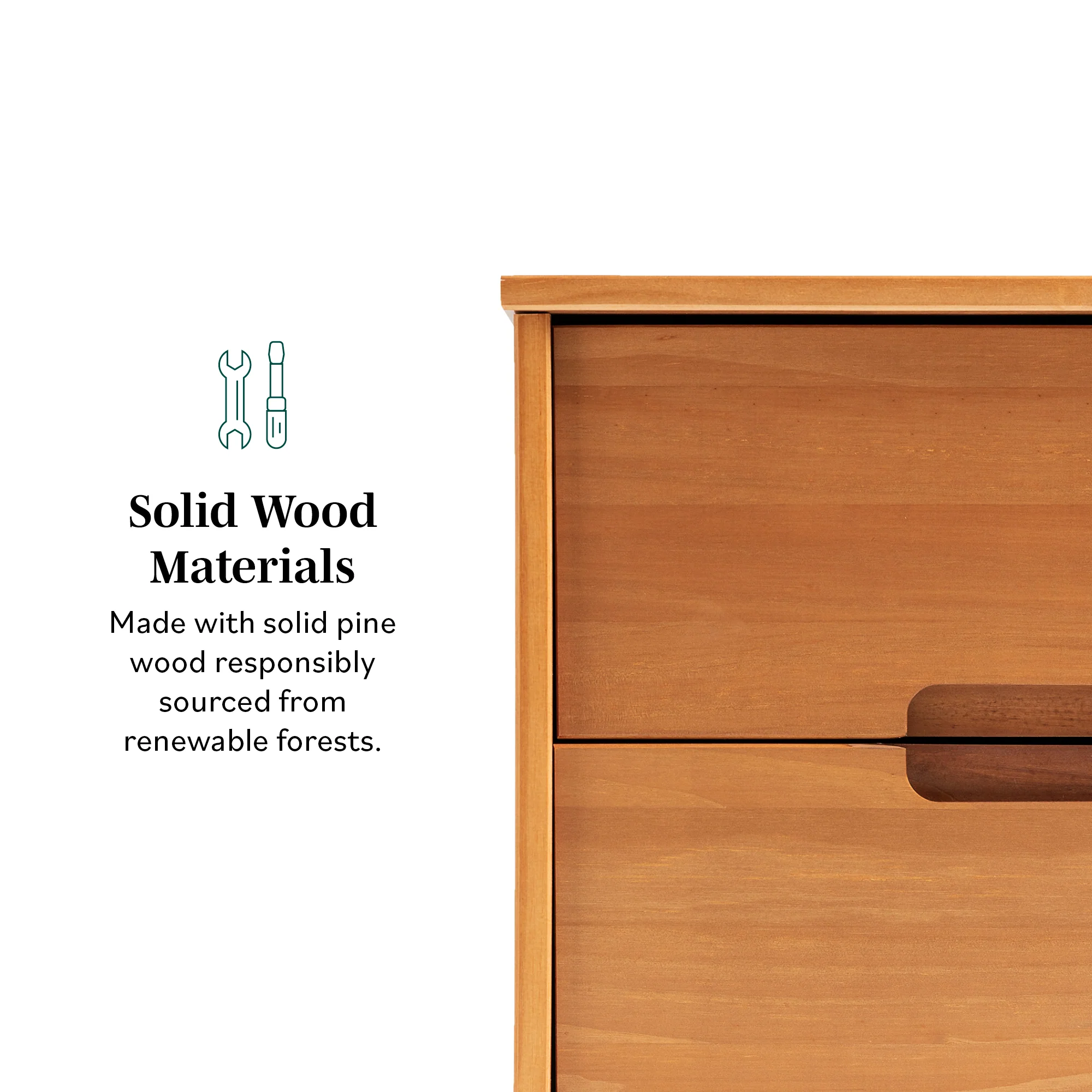 Sloane Mid Century Modern Solid Wood Nightstand - Image 6