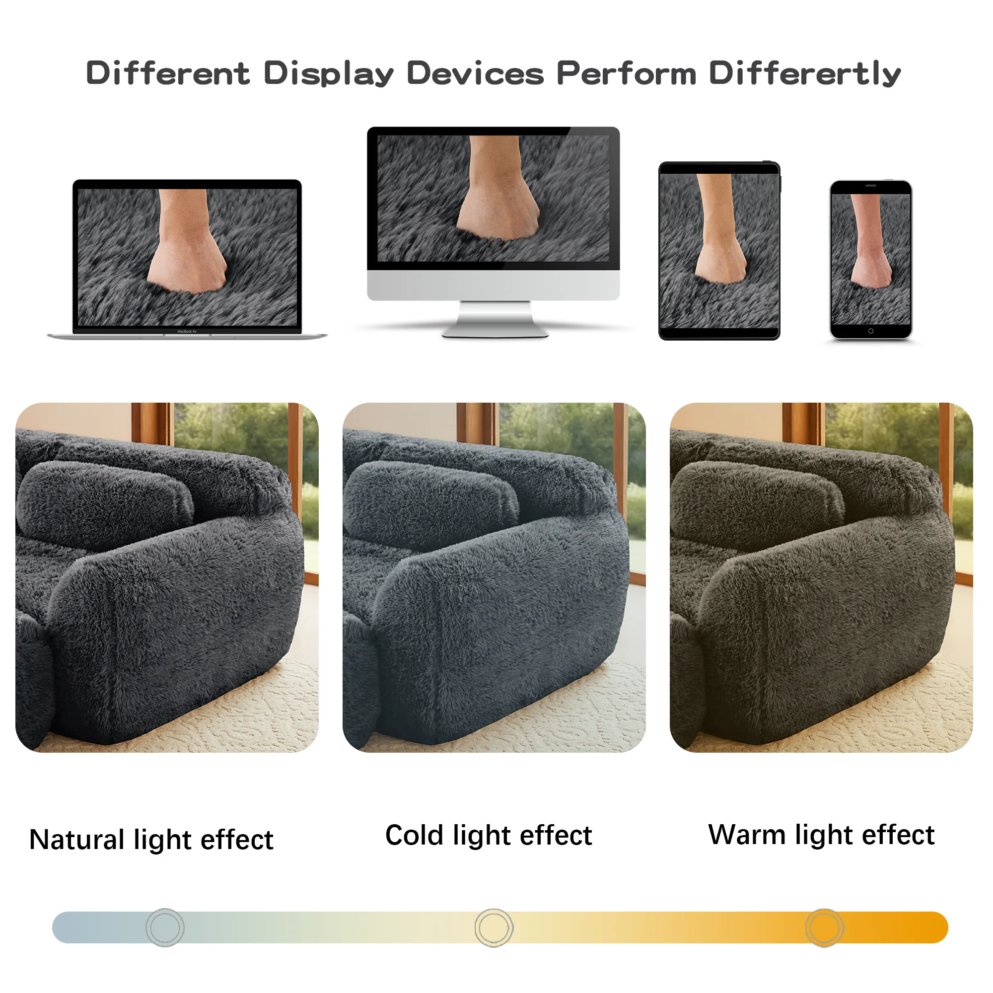 Soft And Fluffy Plush Boneless Modular Sofa with Ottoman - Image 43