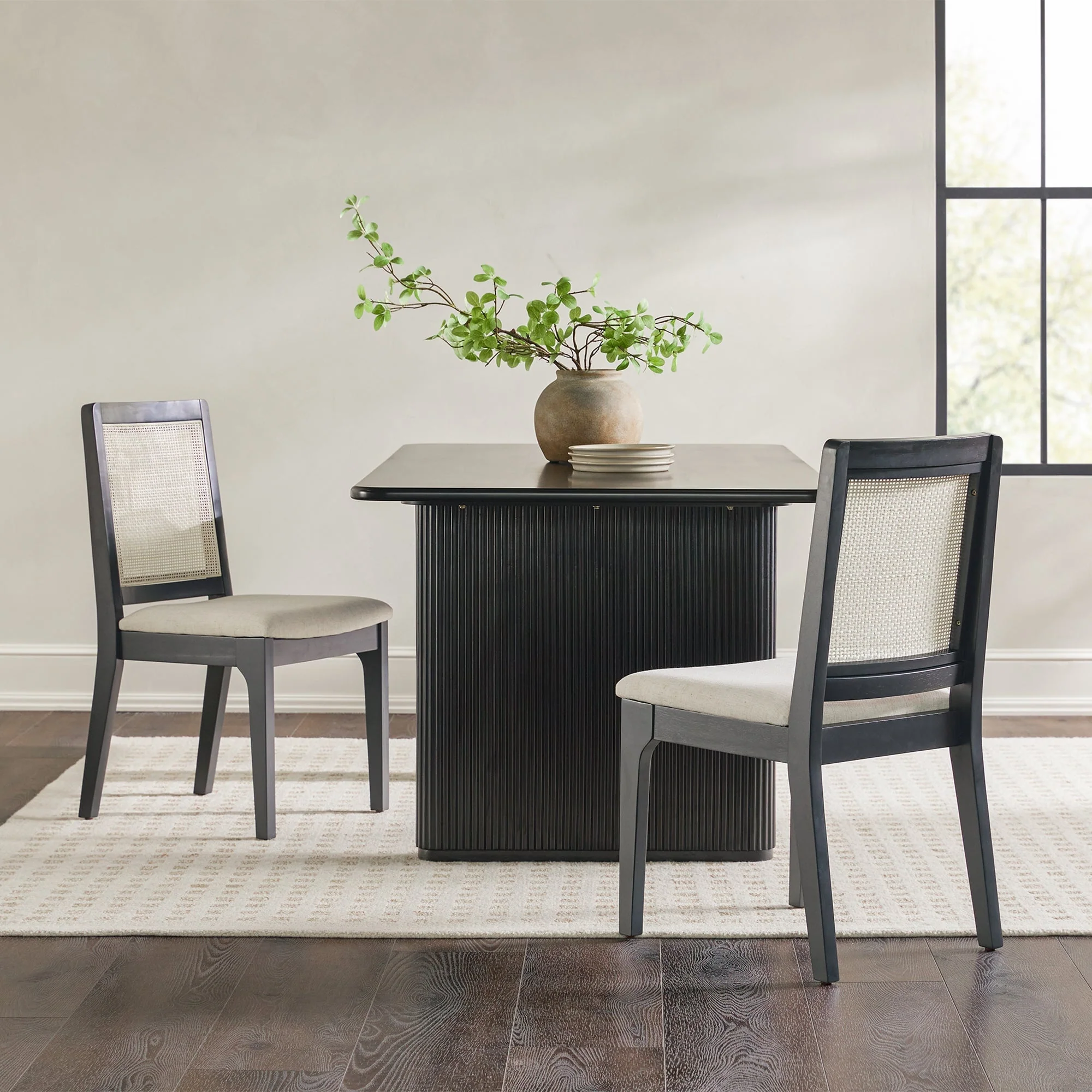 Catalina Solid Wood Dining Chair with Rattan Inset Back, Set of 2 - Image 8