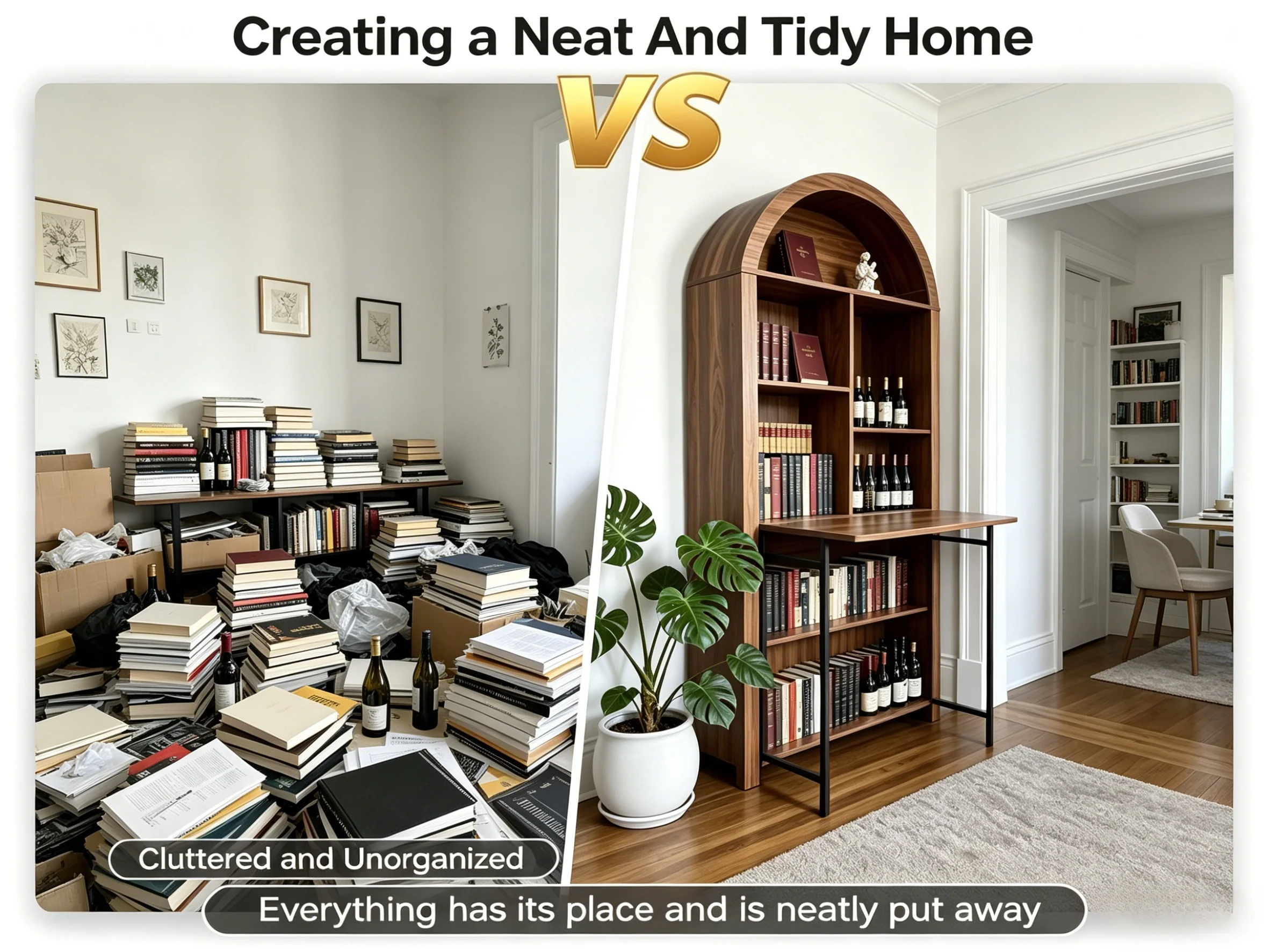 Tall Arched Bookshelf with Convertible Hideaway Desk and Storage - Image 41