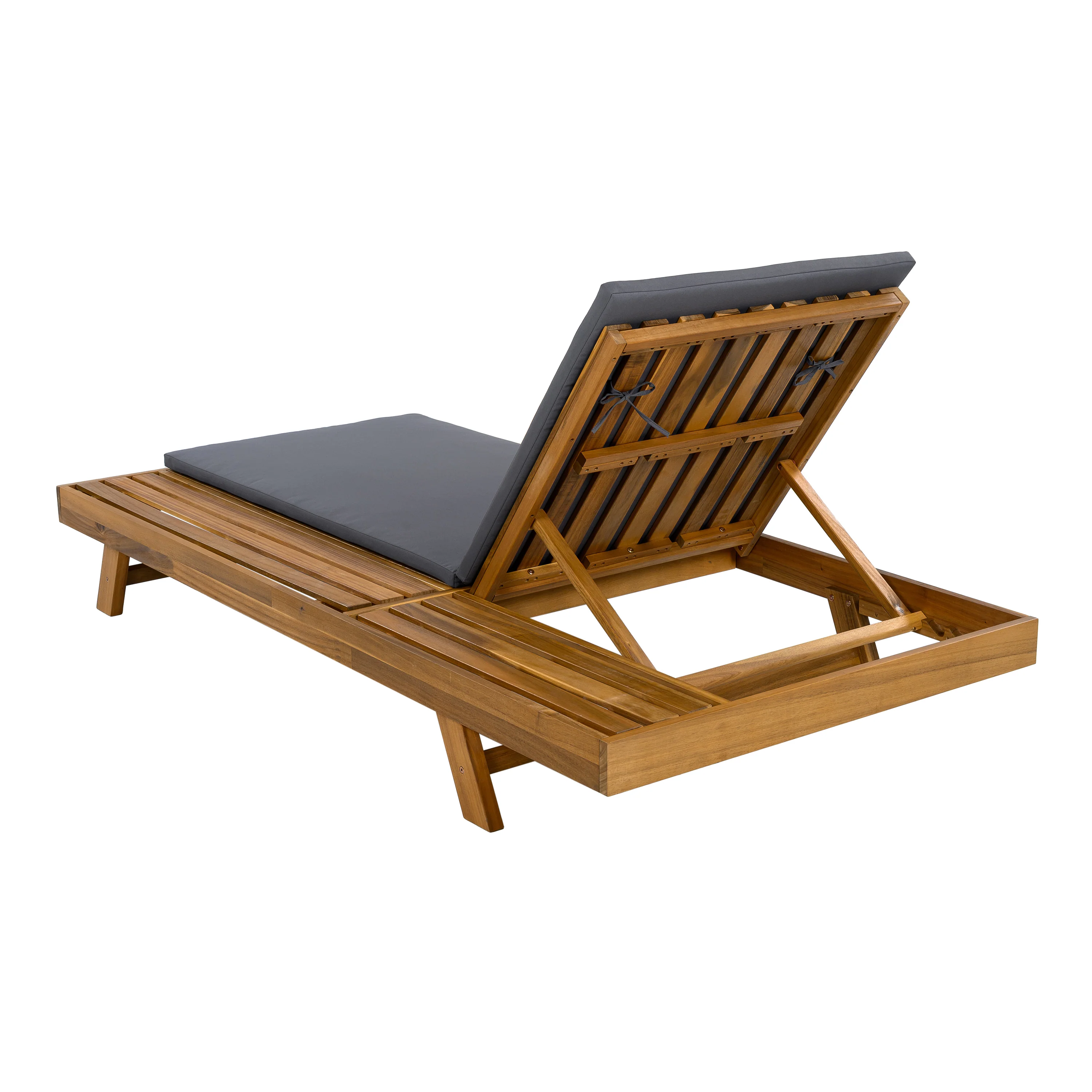 Walker Edison | Teak Lounge Chaise Sunbed - Image 11