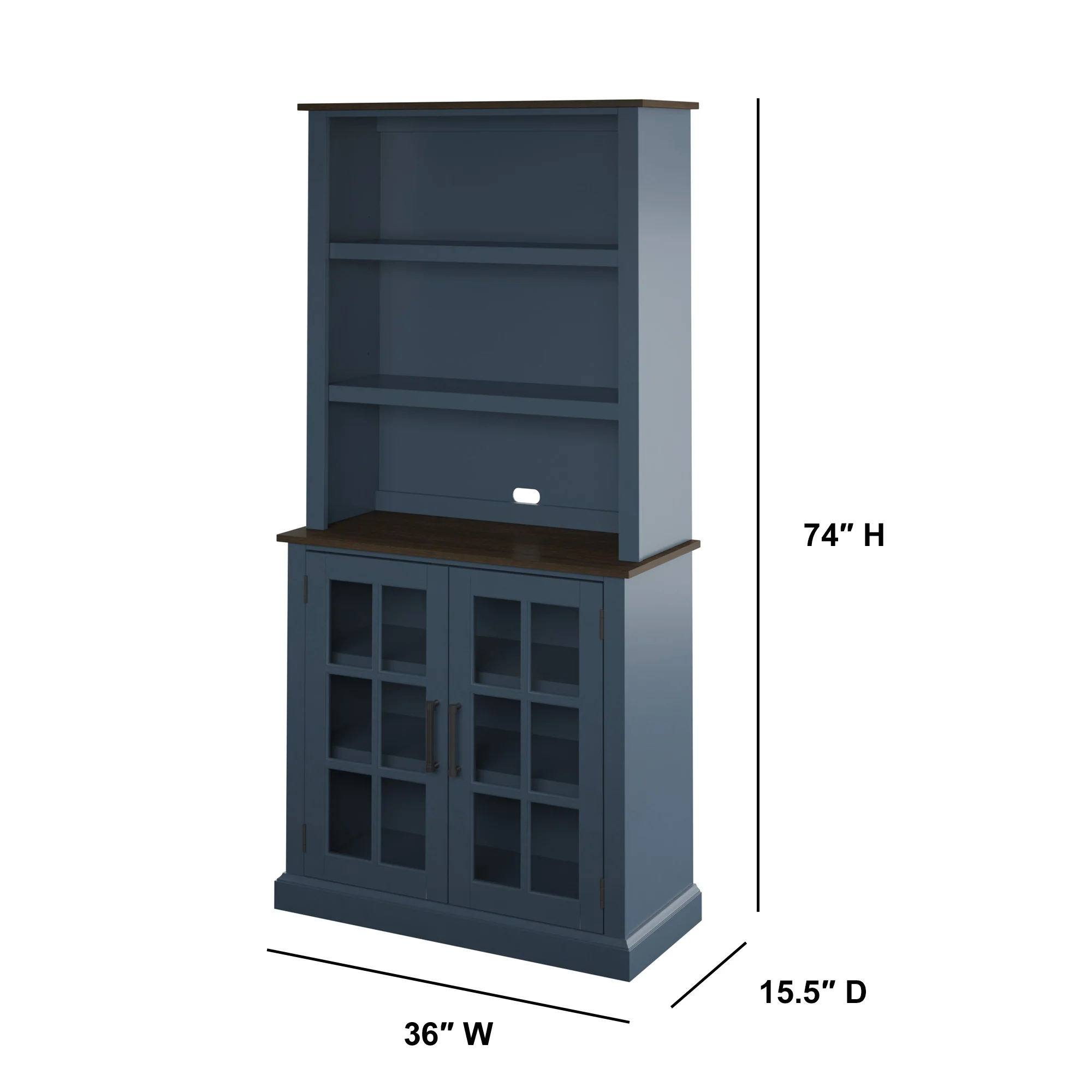 Two‑Tone Traditional Farmhouse Wood Hutch for Kitchen & Dining Storage - Image 3