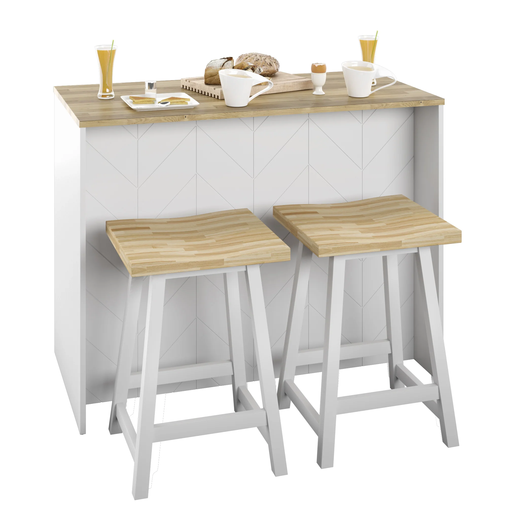 Classic Modern Kitchen Island with Butcher Block Top - Image 12
