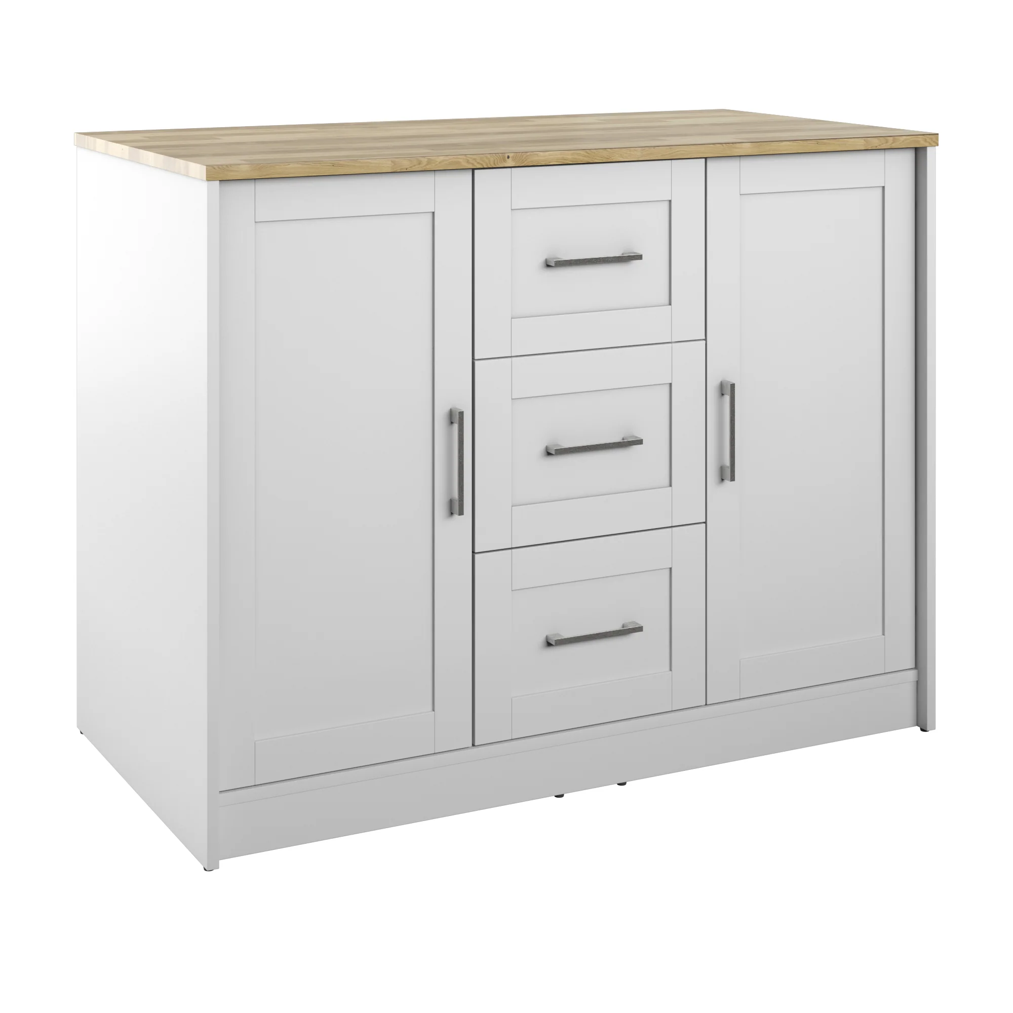 Classic Modern Kitchen Island with Butcher Block Top - Image 13