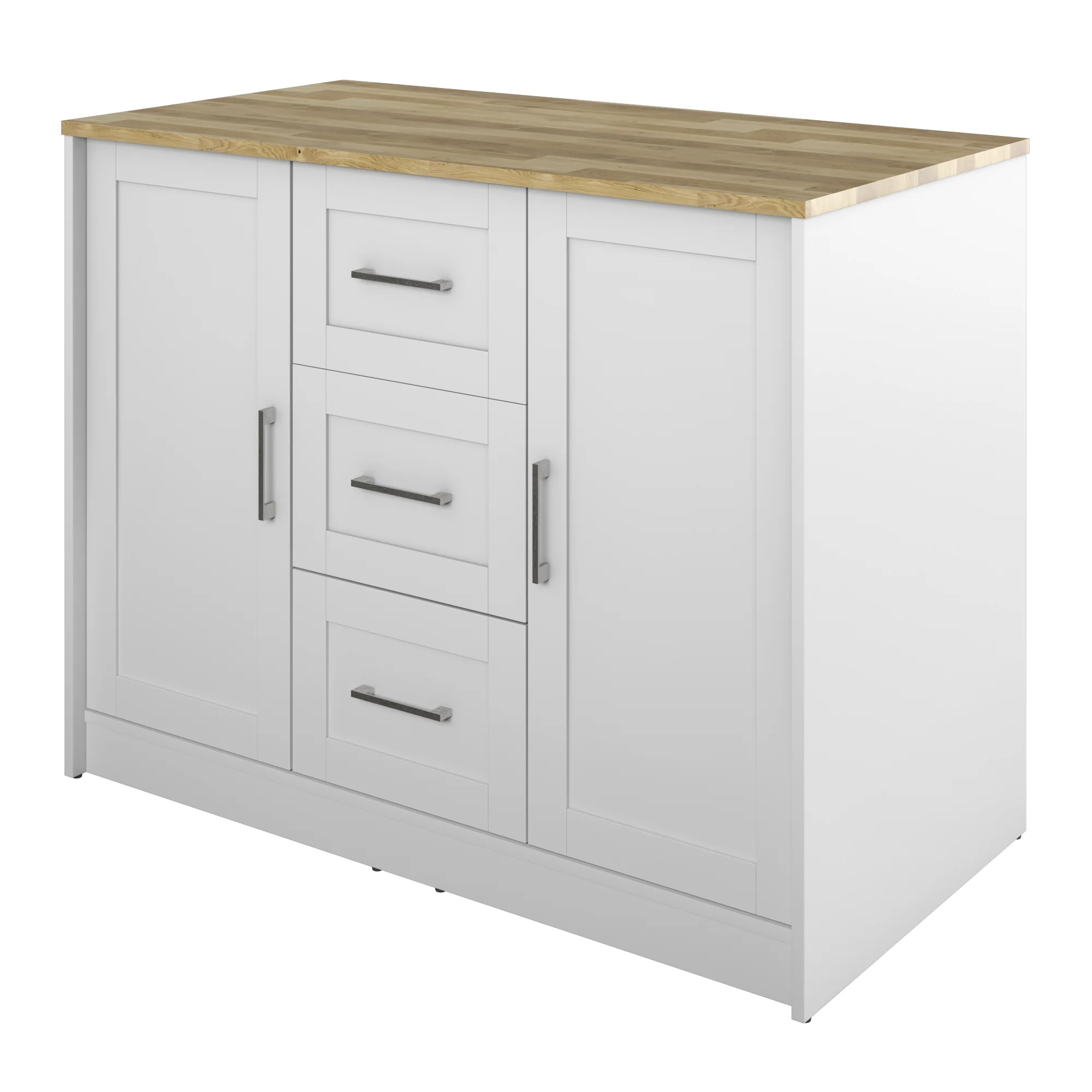Classic Modern Kitchen Island with Butcher Block Top - Image 15