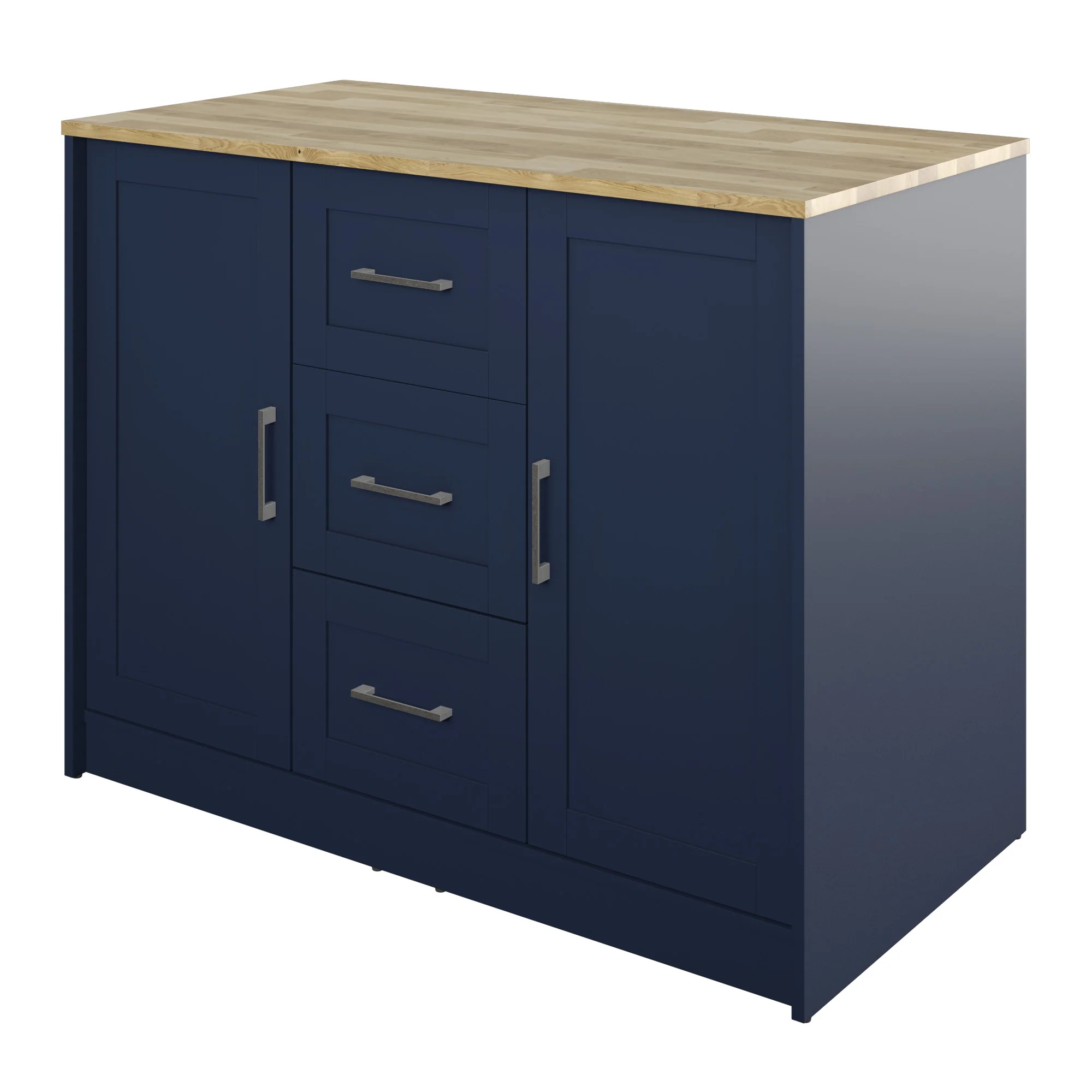 Classic Modern Kitchen Island with Butcher Block Top - Image 20