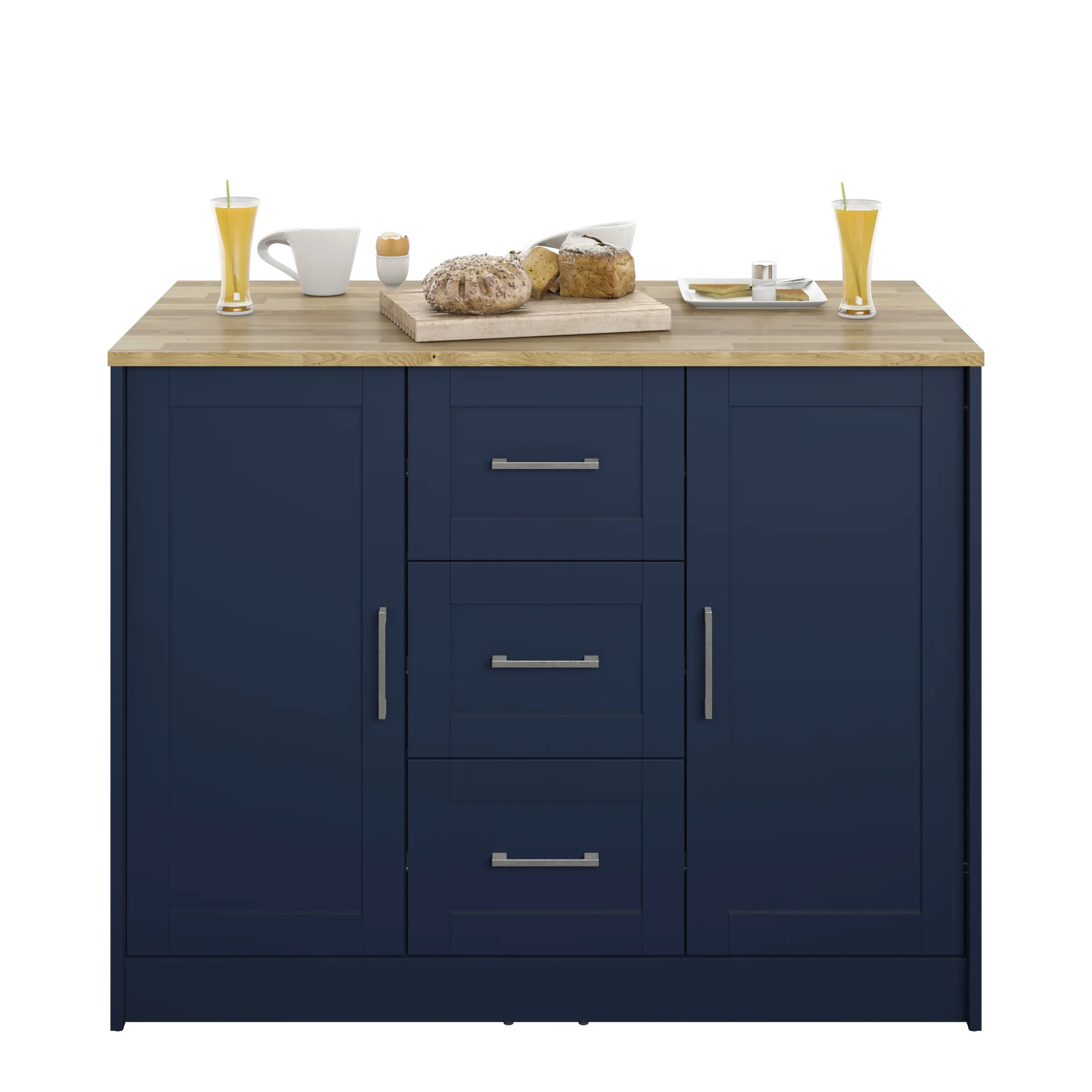 Classic Modern Kitchen Island with Butcher Block Top - Image 22