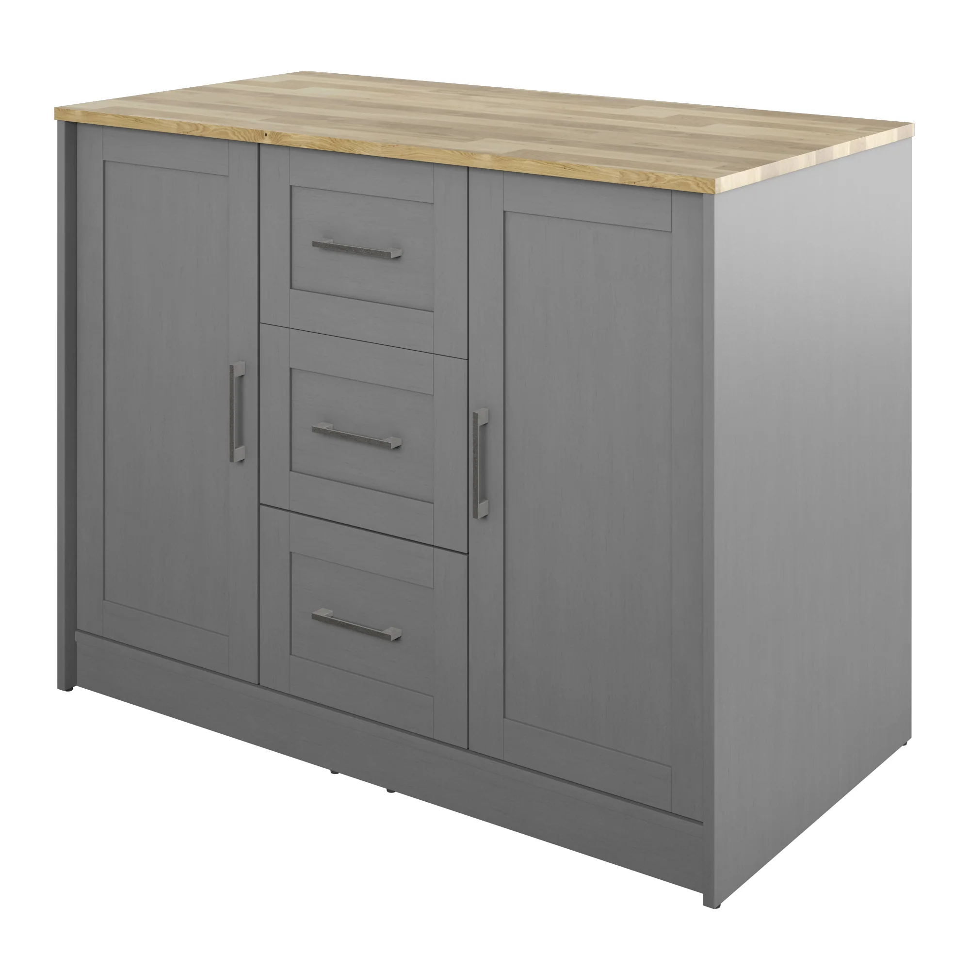 Classic Modern Kitchen Island with Butcher Block Top - Image 4