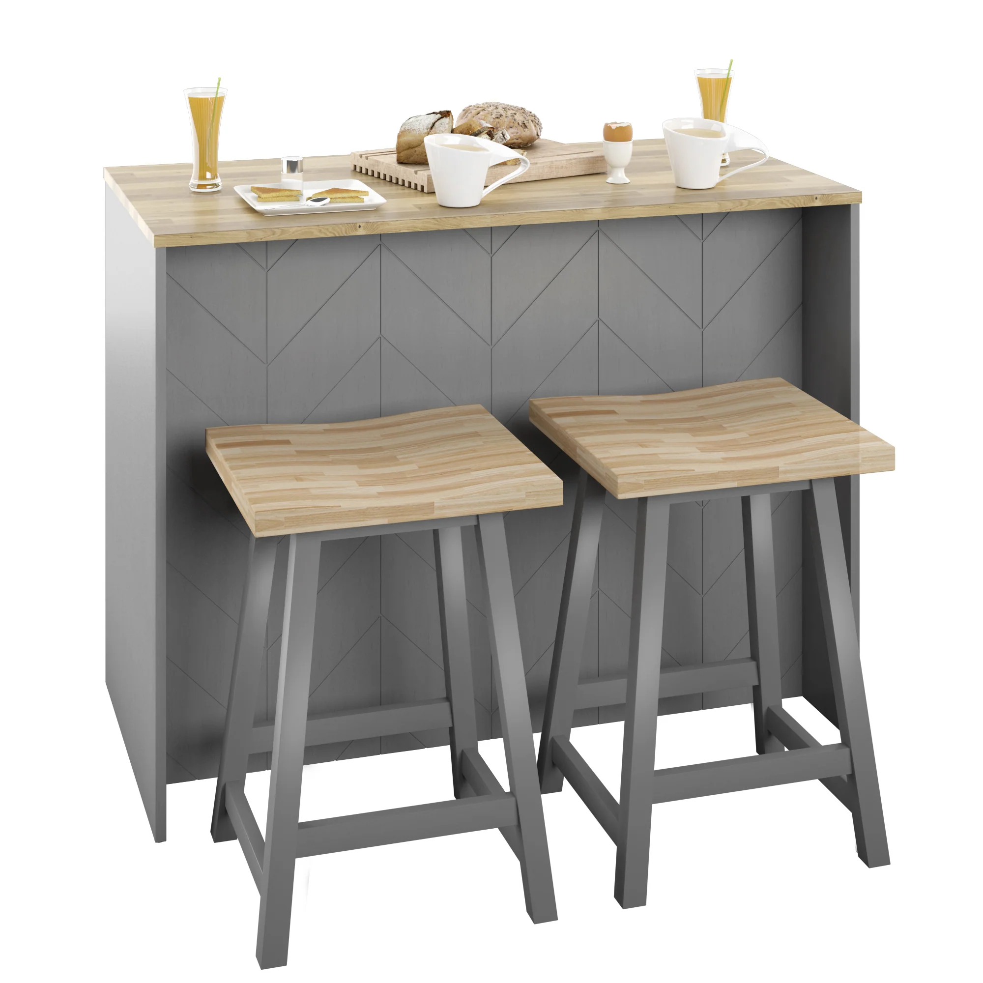 Classic Modern Kitchen Island with Butcher Block Top - Image 6