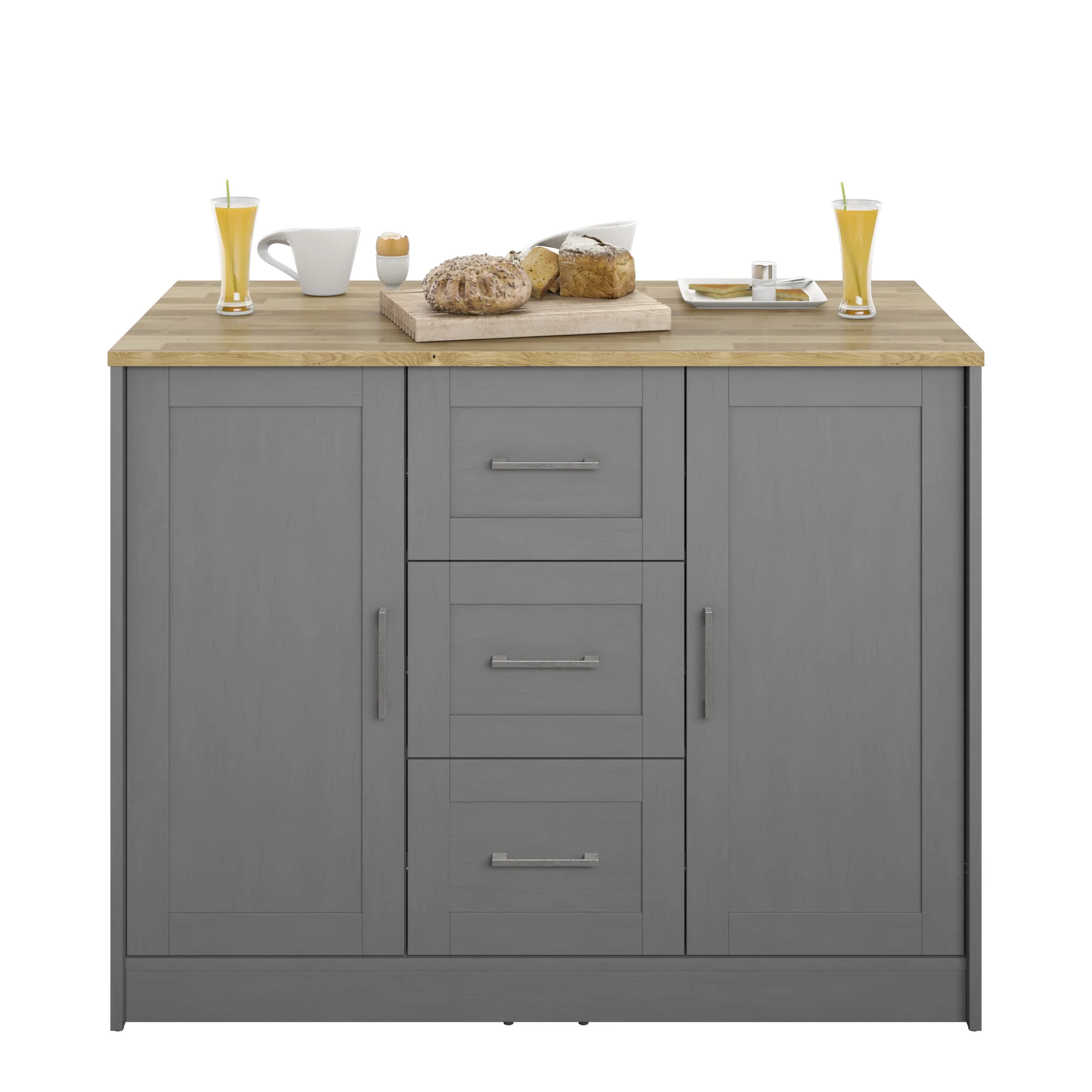 Classic Modern Kitchen Island with Butcher Block Top - Image 8