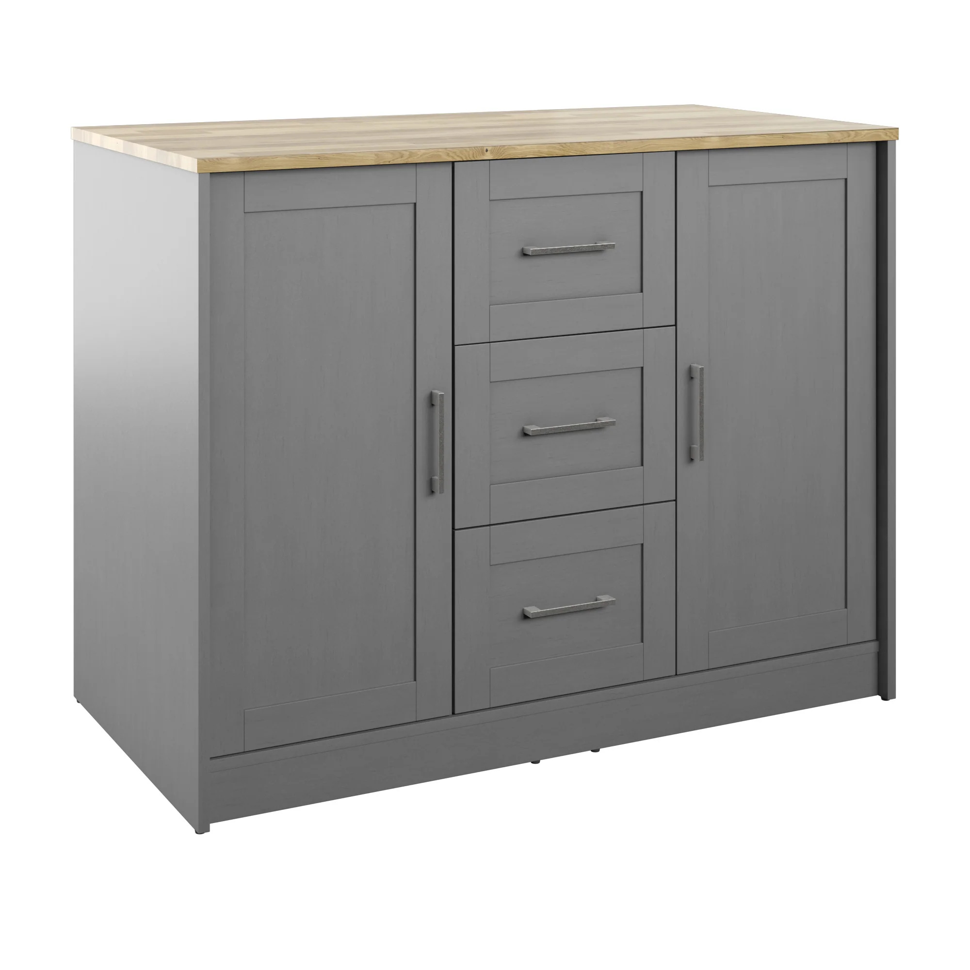 Classic Modern Kitchen Island with Butcher Block Top - Image 9