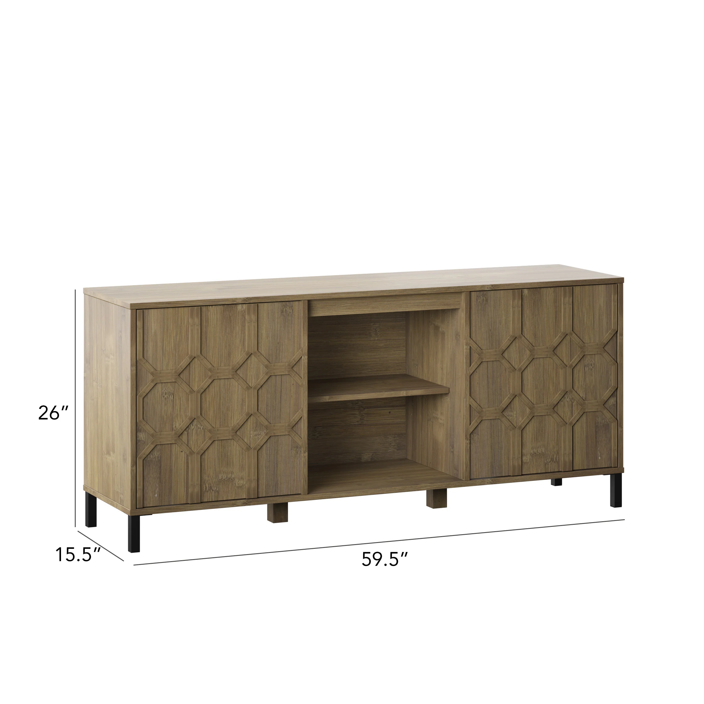 Wood Pattern Design 59' TV Stand Media Console - Image 3