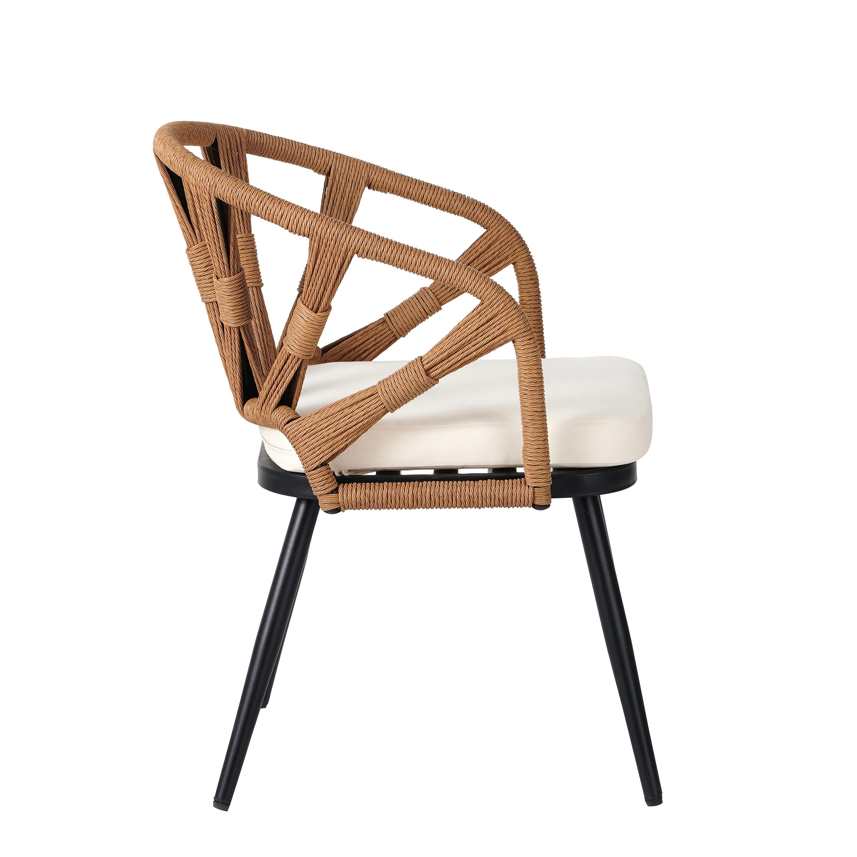 Walker Edison | U Style Contemporary Outdoor Dining Table and Chairs Set - Image 9
