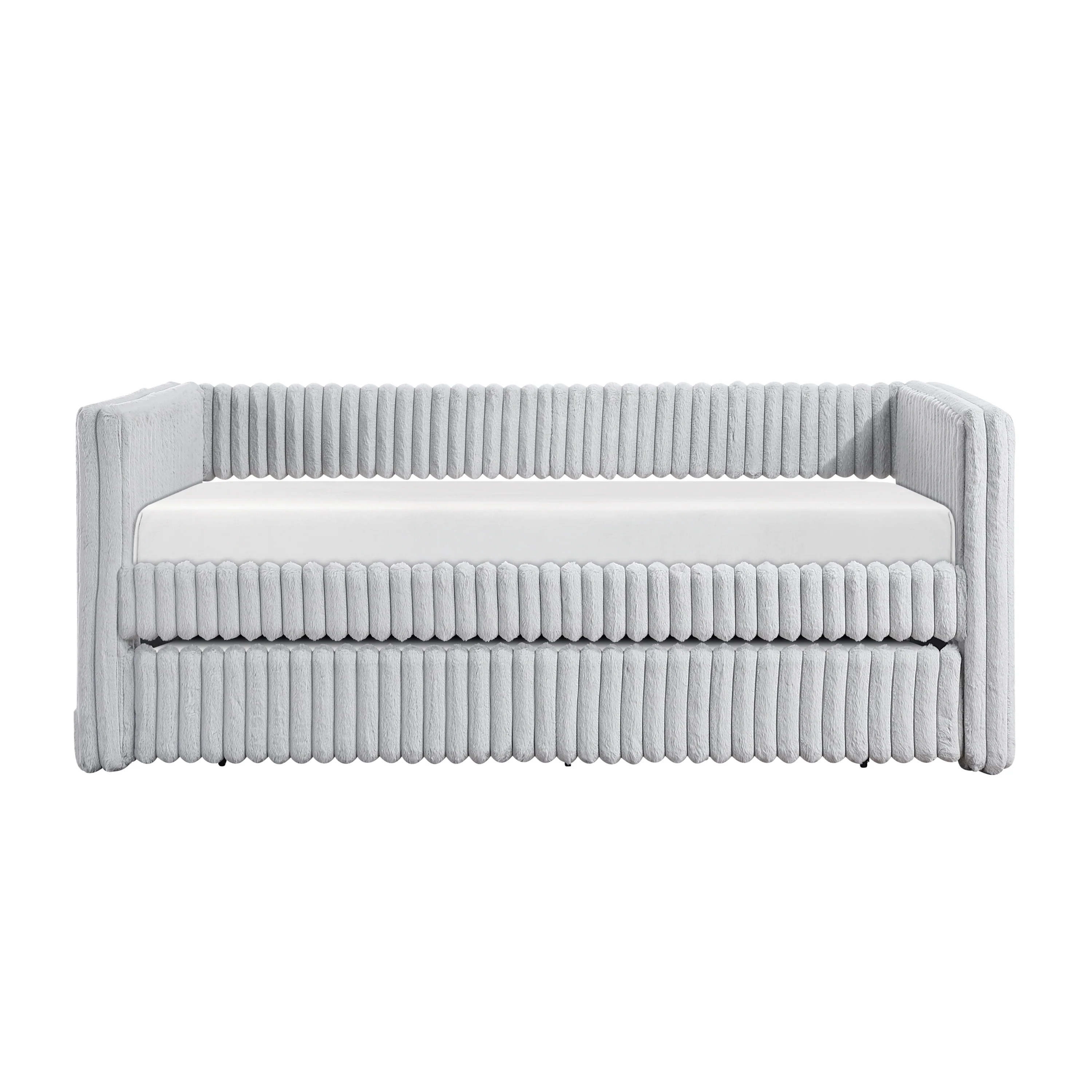 Walker Edison | Upholstered Corduroy Daybed with Trundle - Image 3