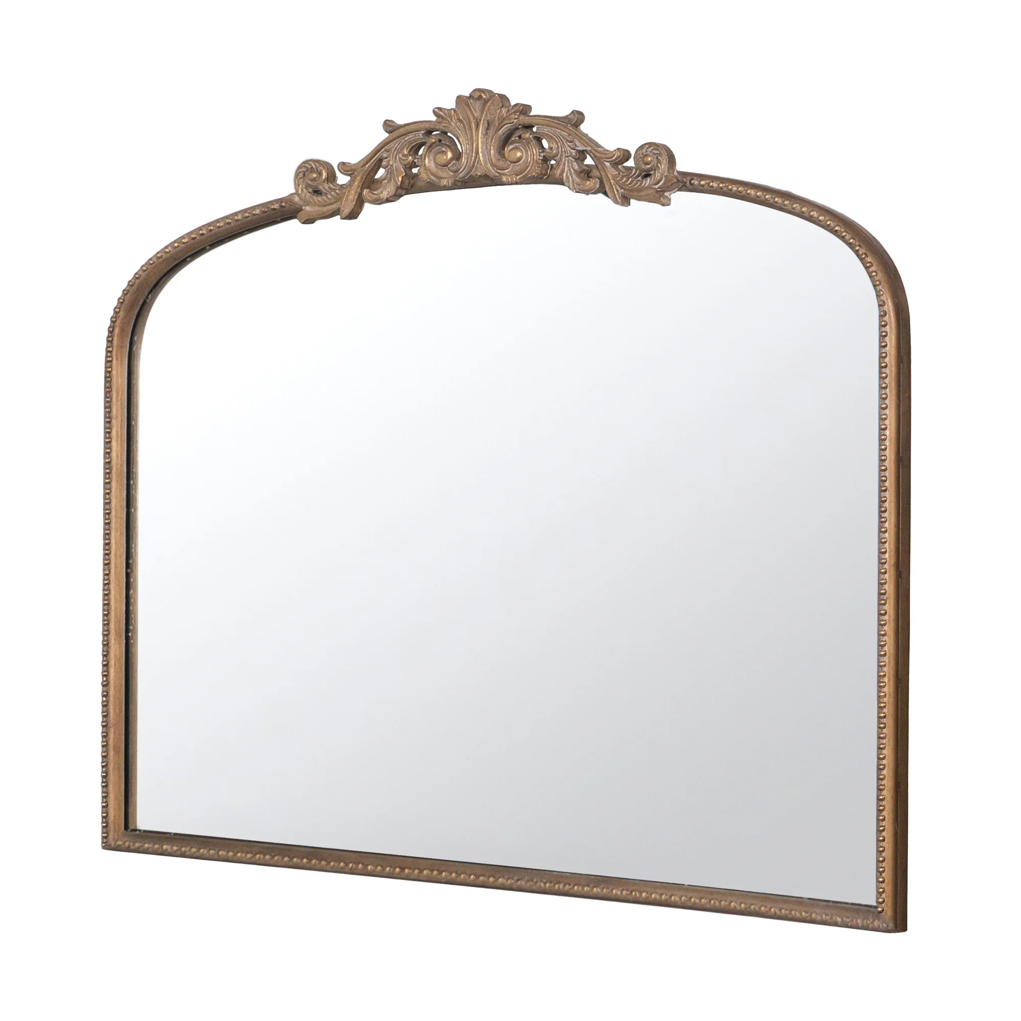 Walker Edison | Vintage Fleur Design Gold Arch Mirror - Image 9