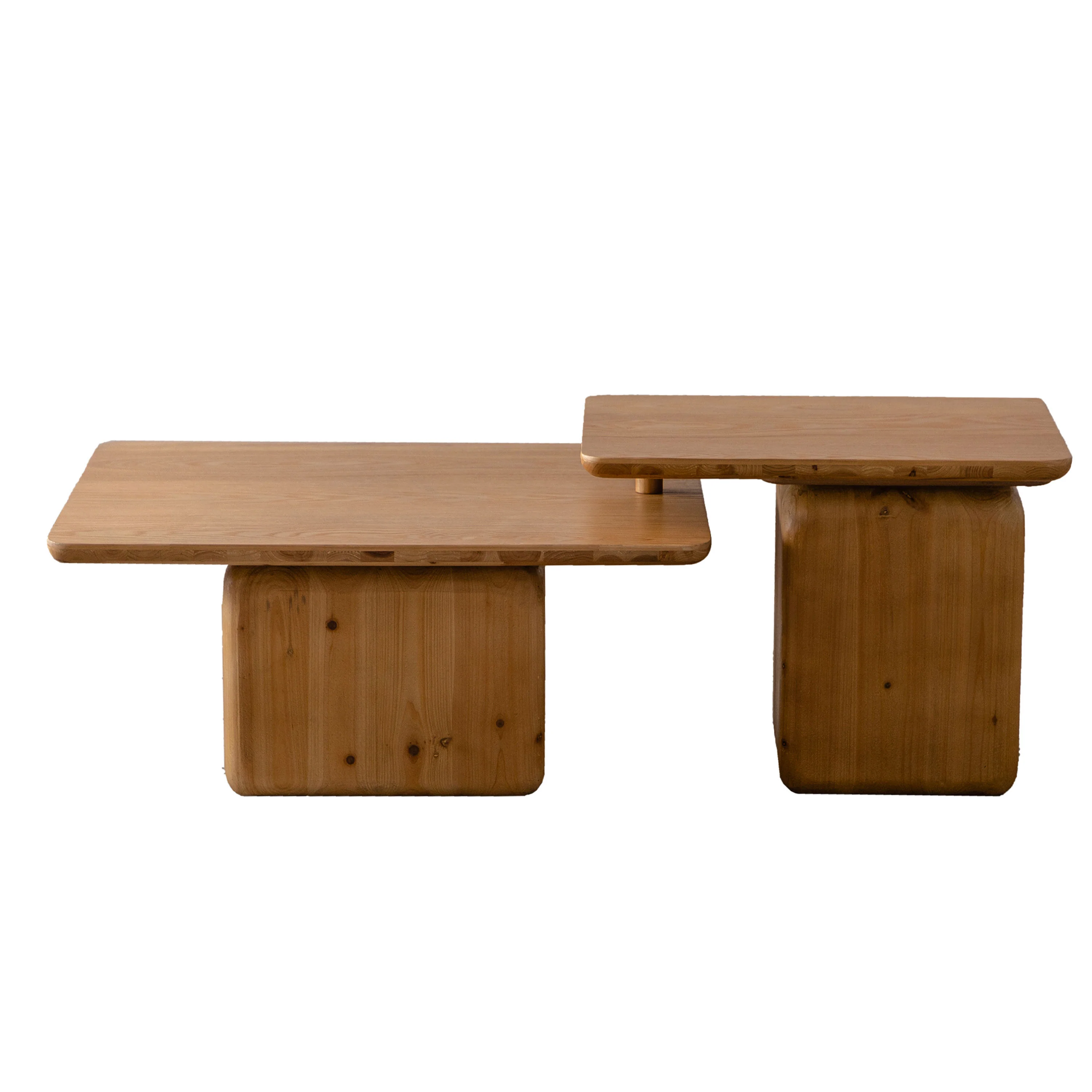 Walker Edison | Vintage Style Square Coffee Table Set of 2 - Image 16