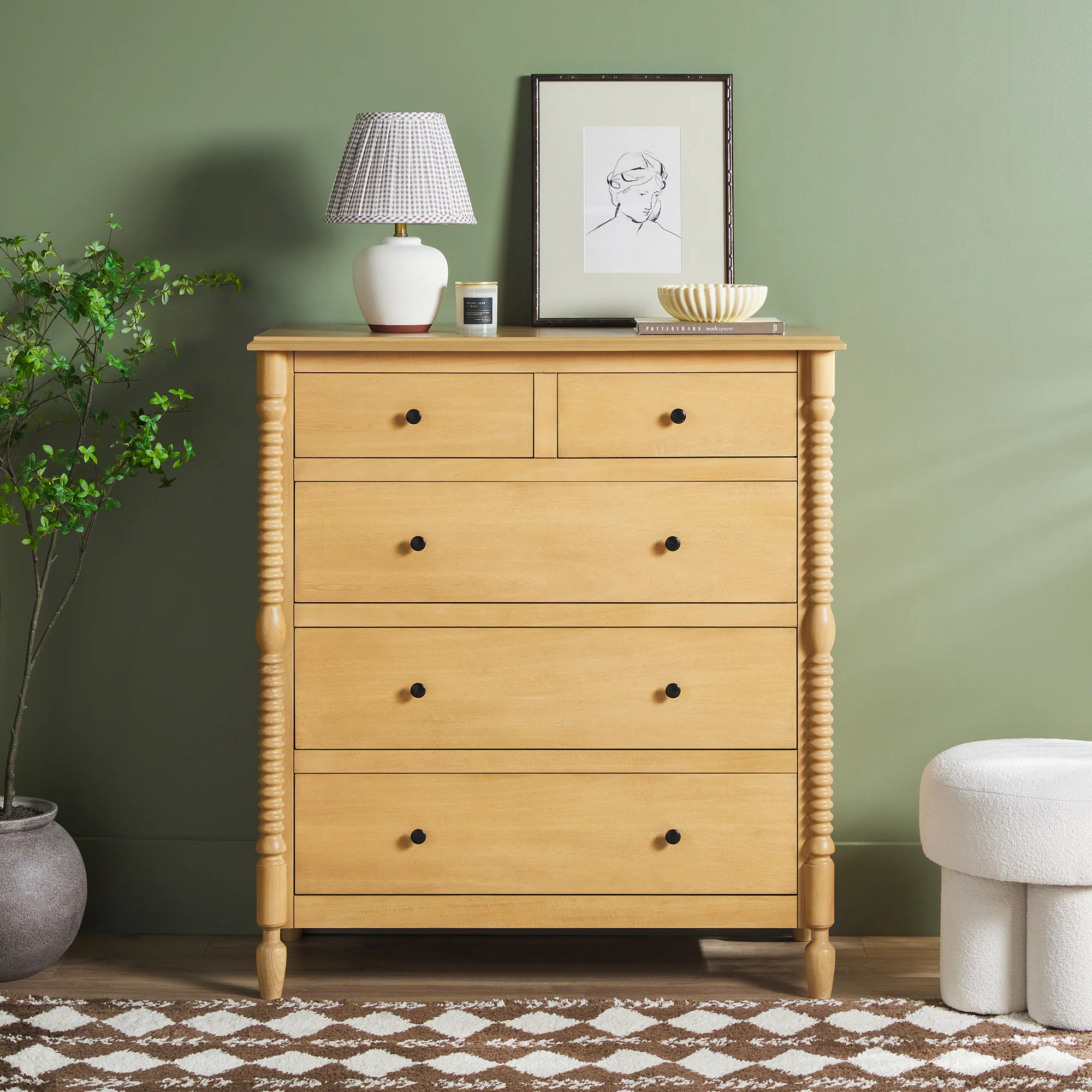 Traditional Vivienne 5-Drawer Easy Assembly Solid Wood Dresser - Image 17