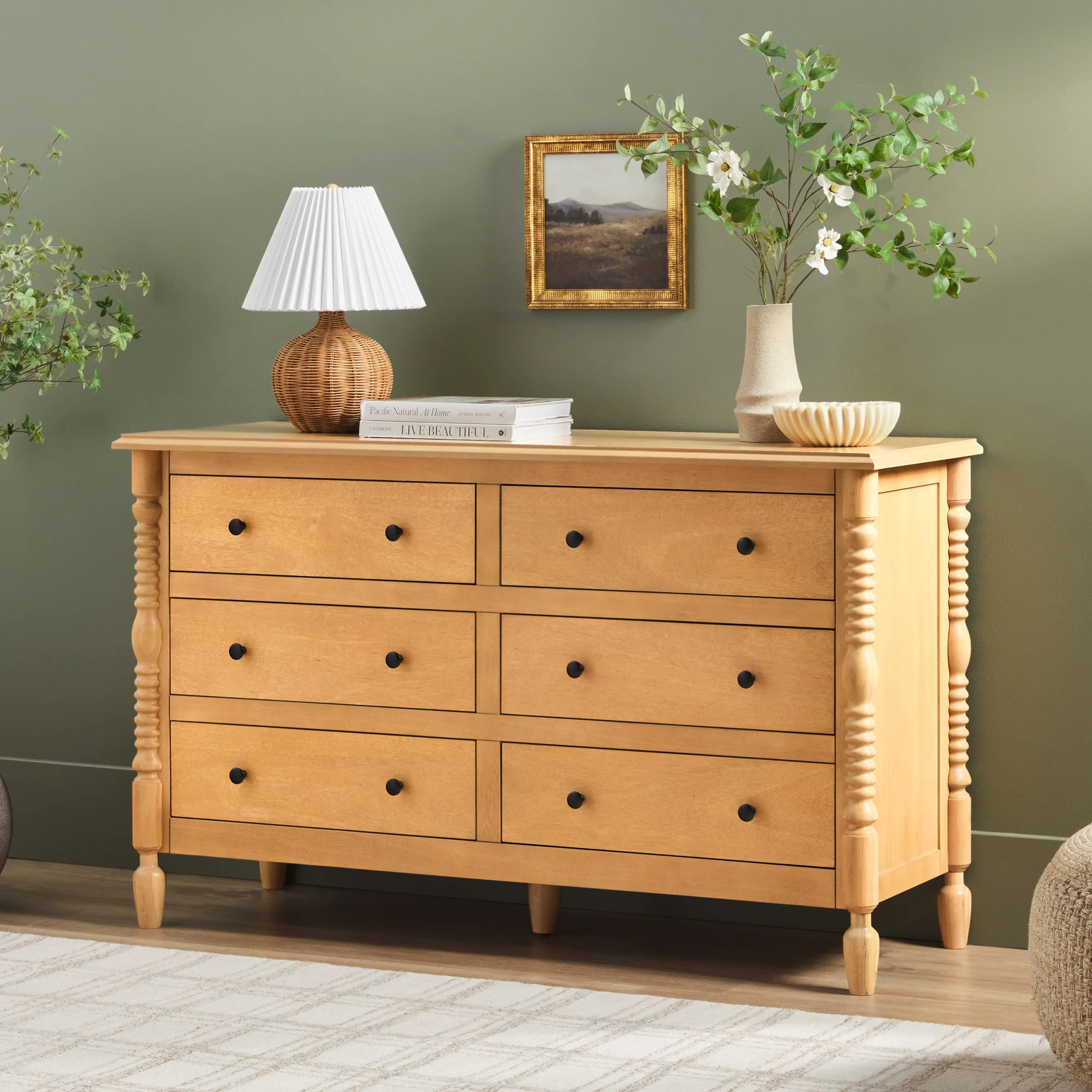 Traditional Vivienne 6-Drawer Easy Assembly Solid Wood Dresser - Image 13