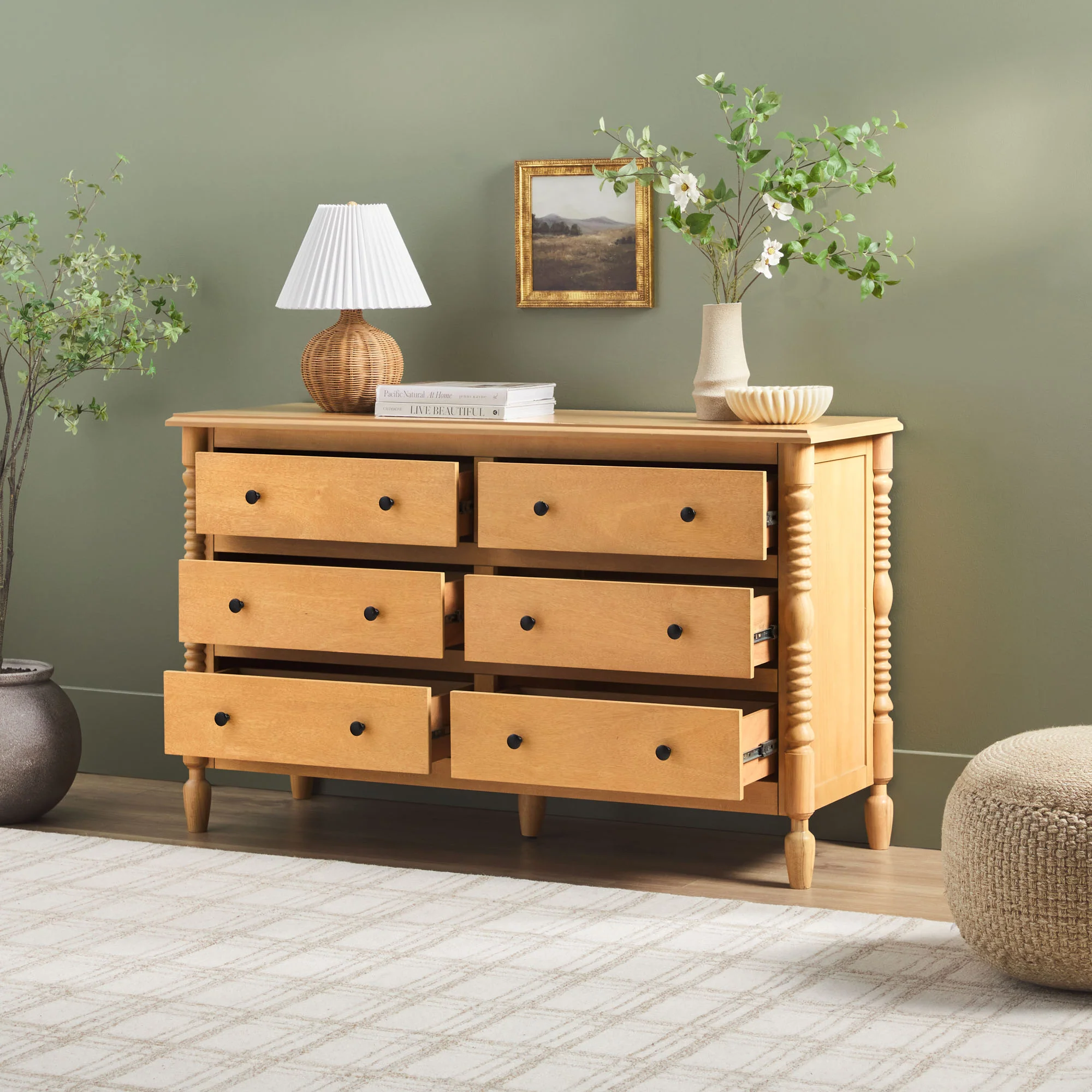 Traditional Vivienne 6-Drawer Easy Assembly Solid Wood Dresser - Image 17