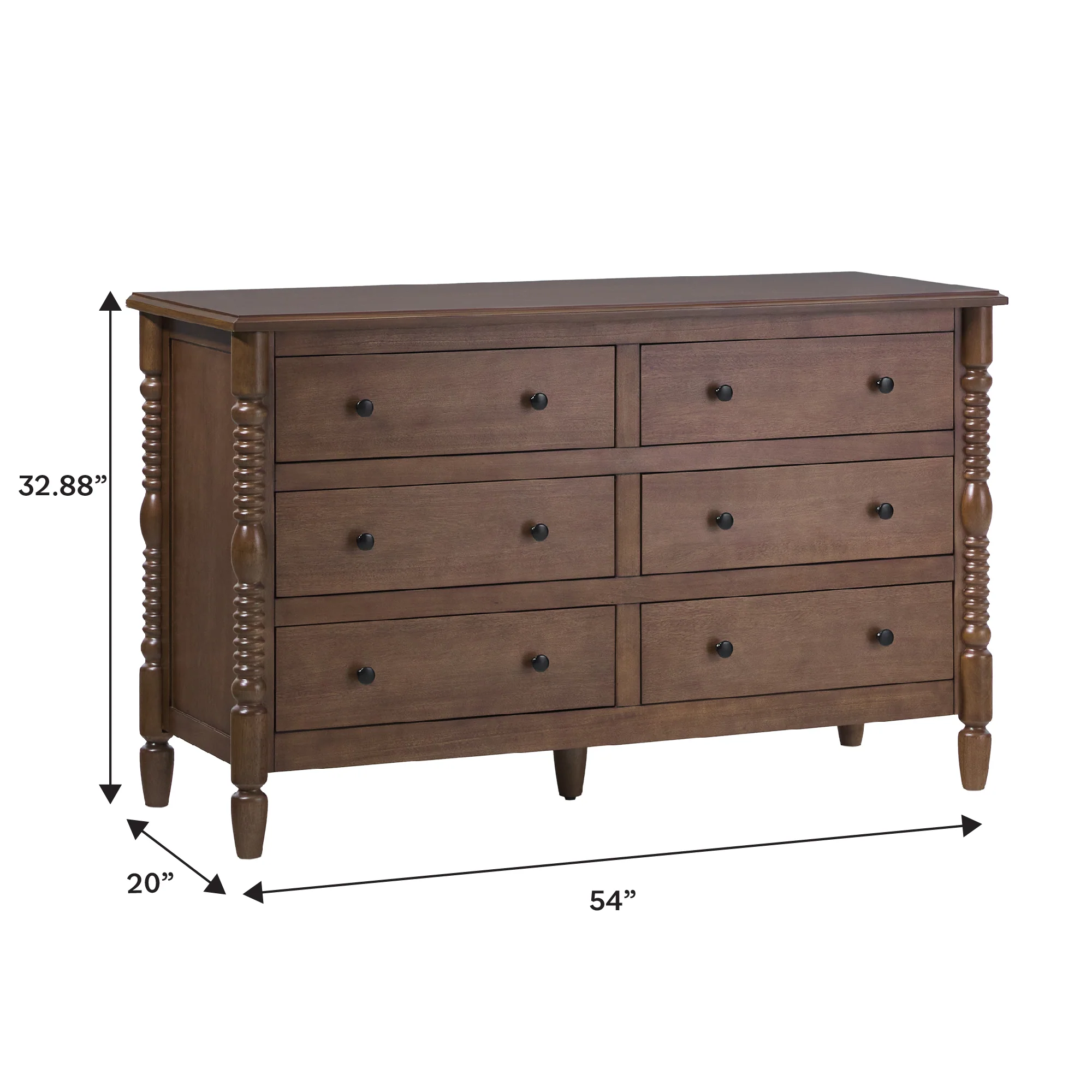 Traditional Vivienne 6-Drawer Easy Assembly Solid Wood Dresser - Image 22