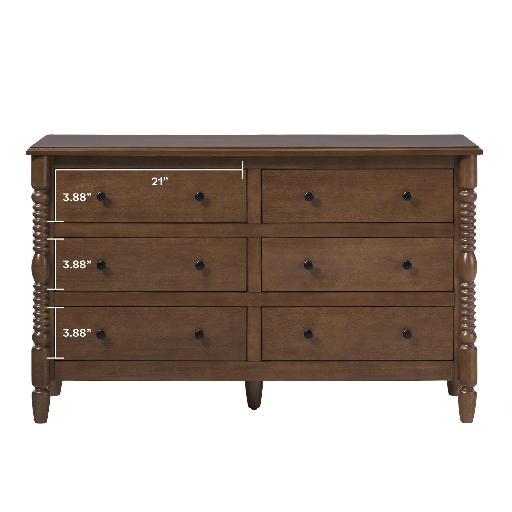 Traditional Vivienne 6-Drawer Easy Assembly Solid Wood Dresser - Image 24