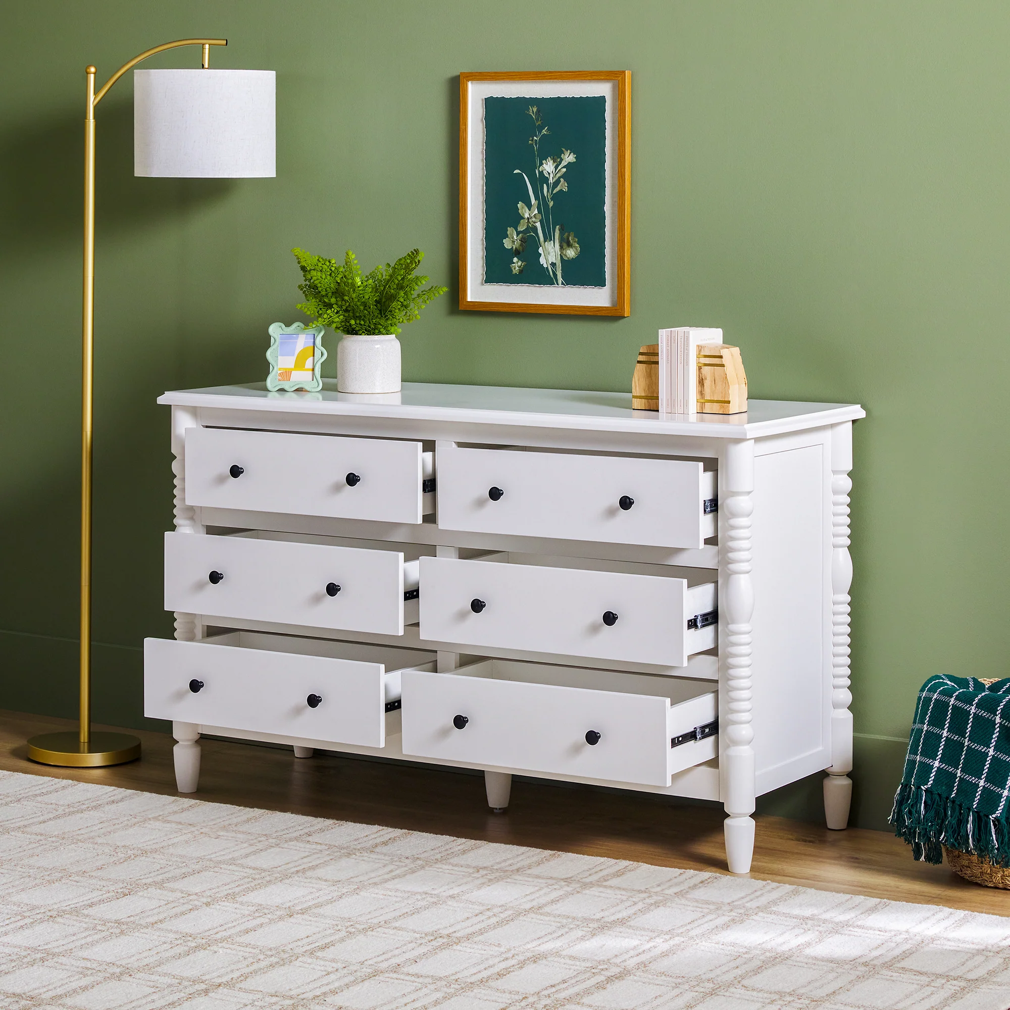 Traditional Vivienne 6-Drawer Easy Assembly Solid Wood Dresser - Image 26