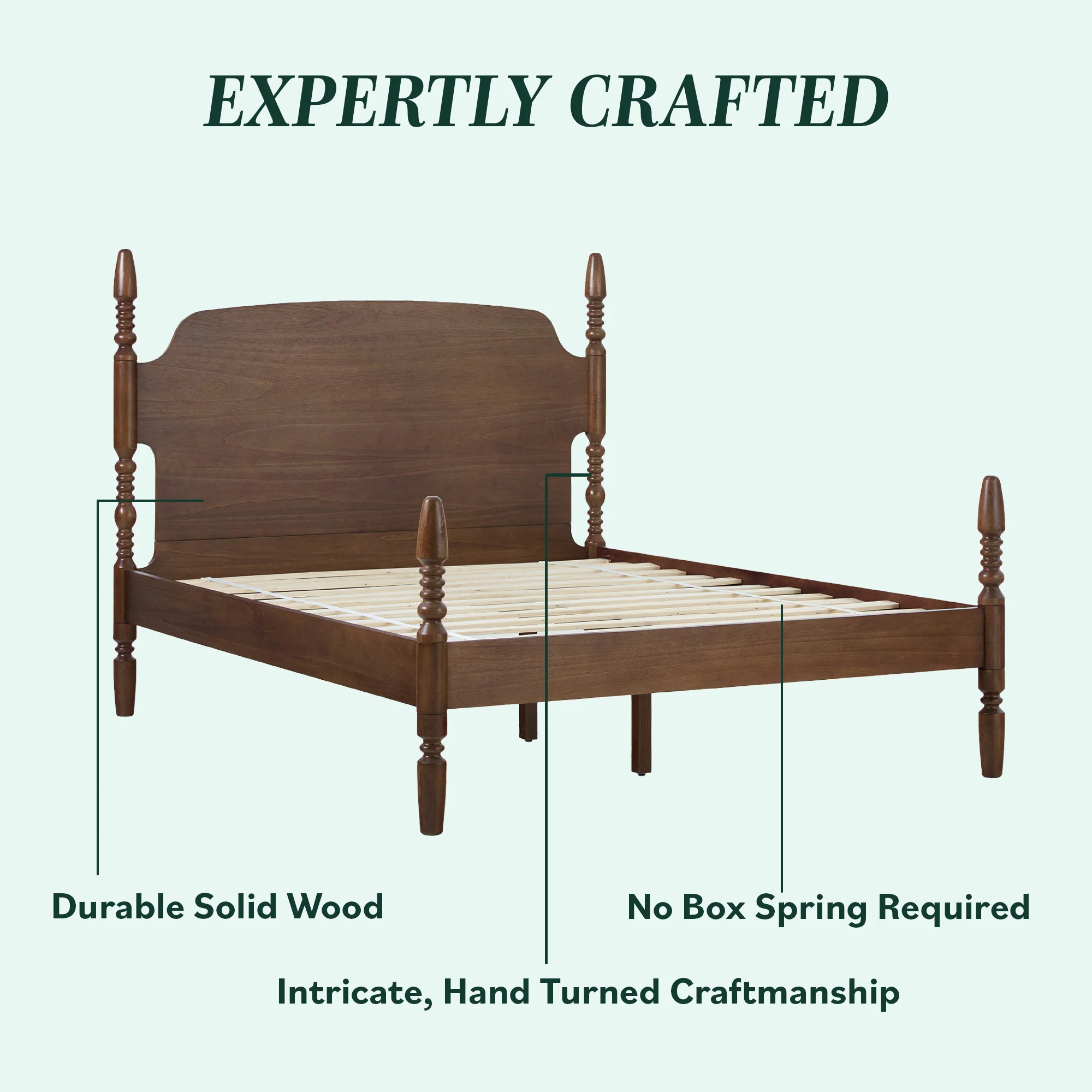 Traditional Vivienne Easy Assembly Solid Wood Bed - Image 16