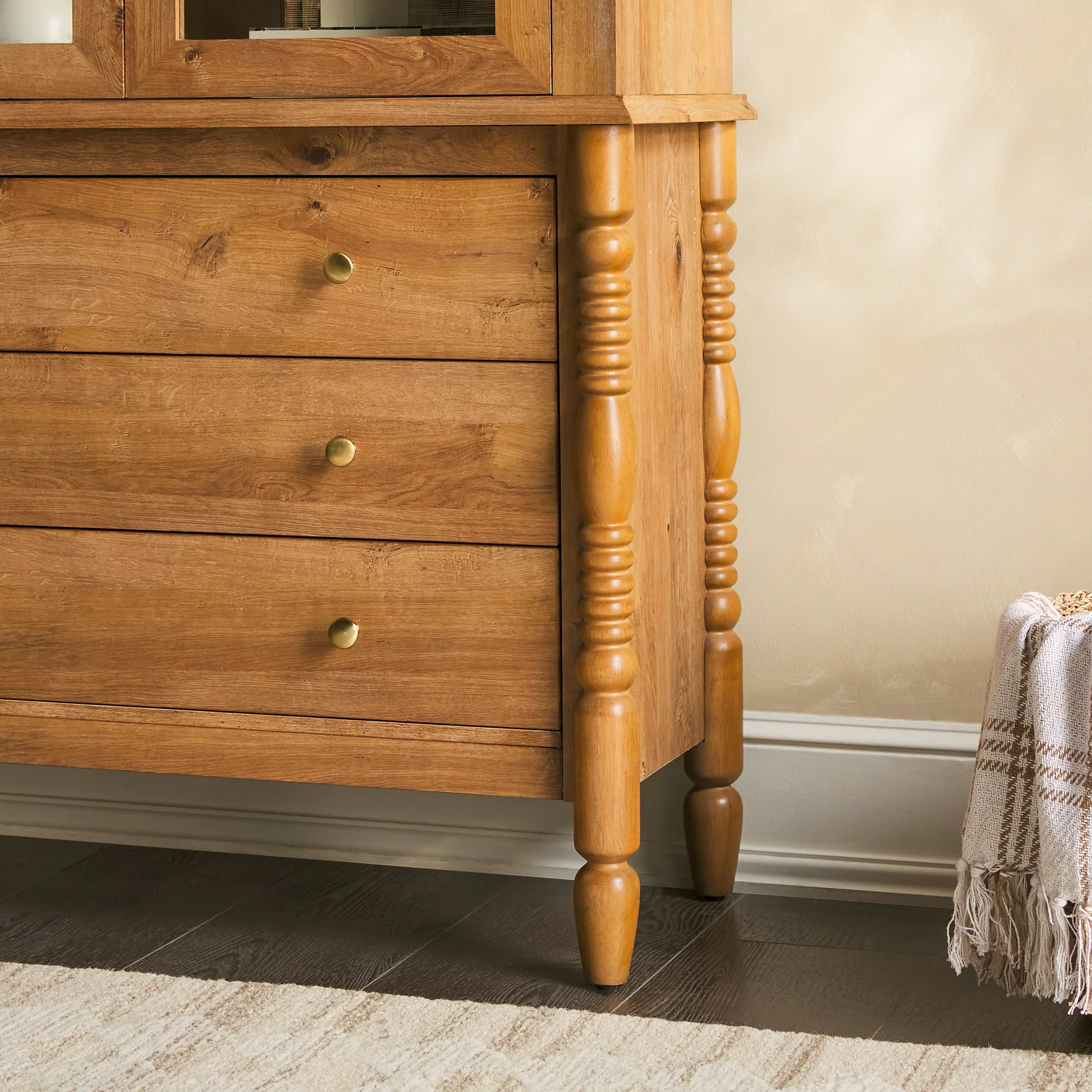 Traditional Vivienne Easy Assembly Bookcase Cabinet with Drawers - Image 12
