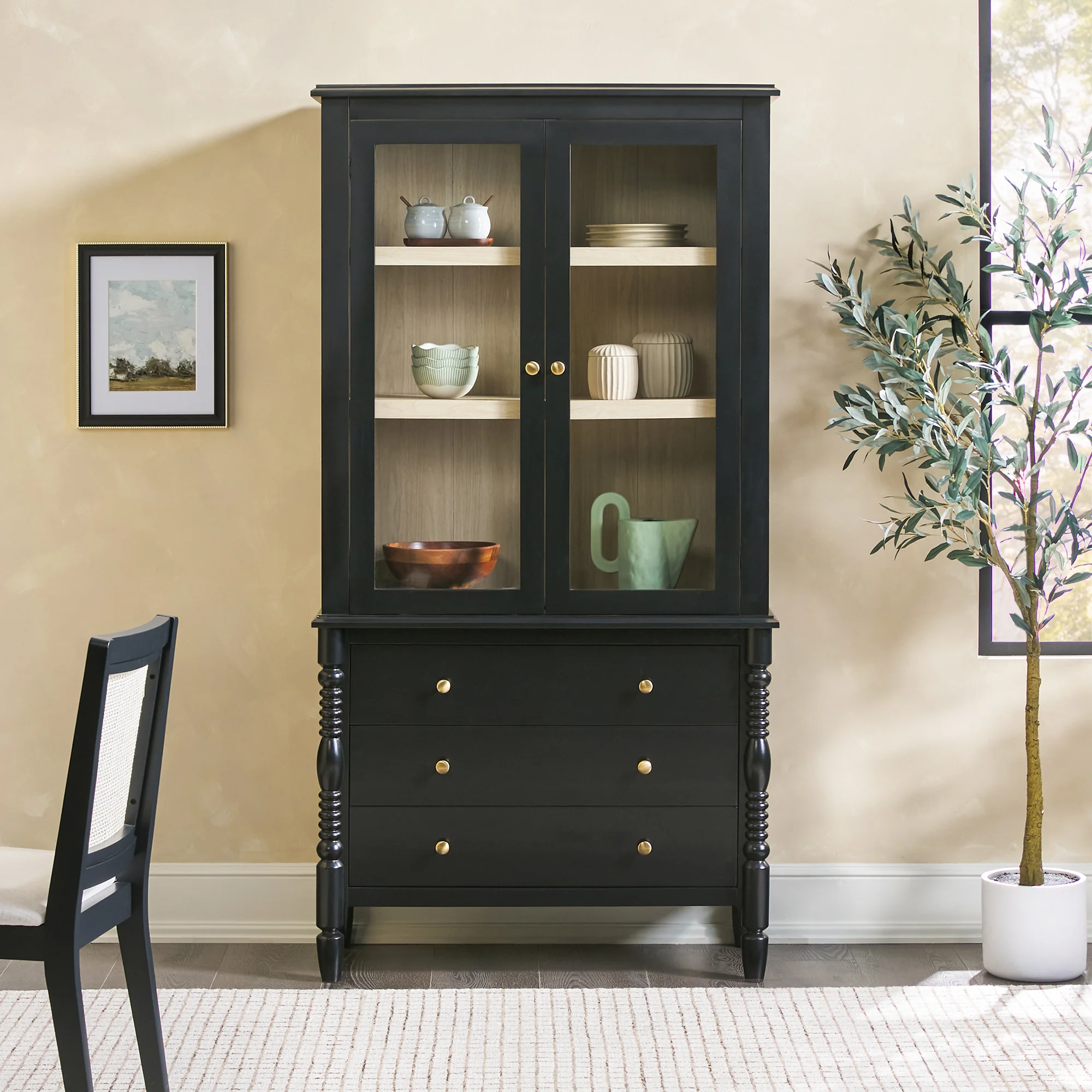 Traditional Vivienne Easy Assembly Bookcase Cabinet with Drawers - Image 24