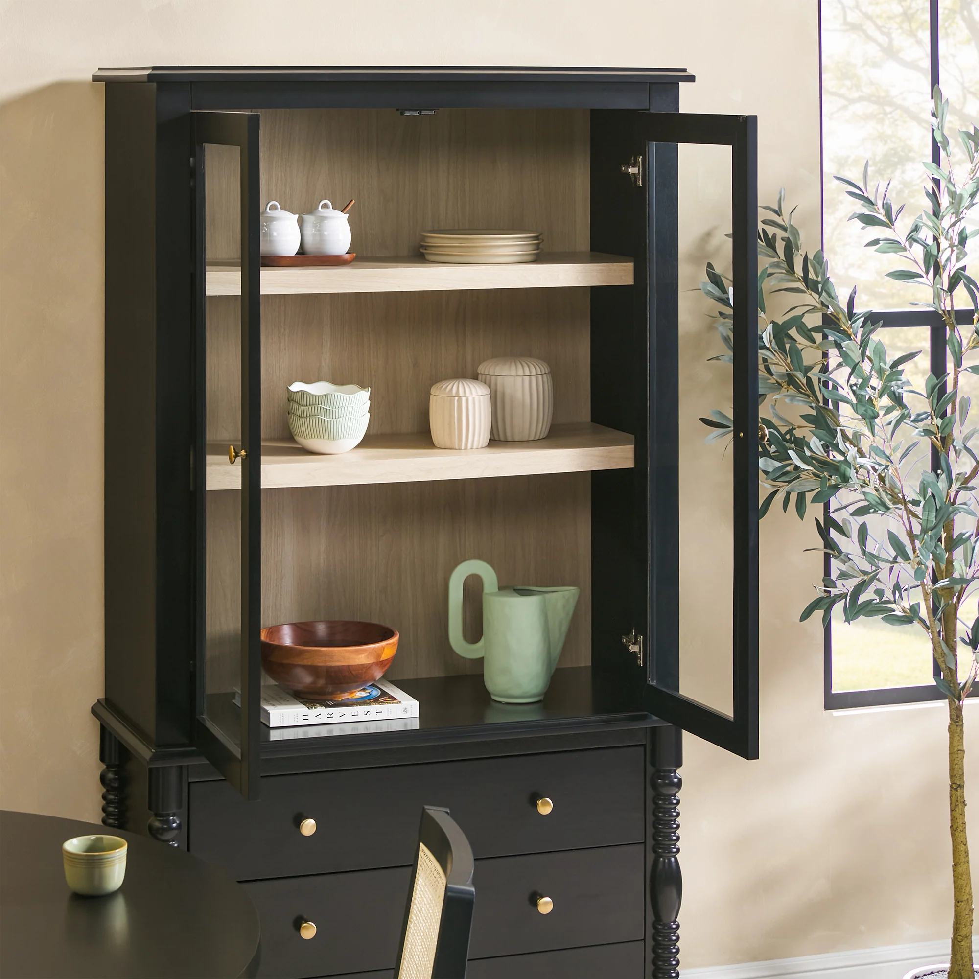 Traditional Vivienne Easy Assembly Bookcase Cabinet with Drawers - Image 29