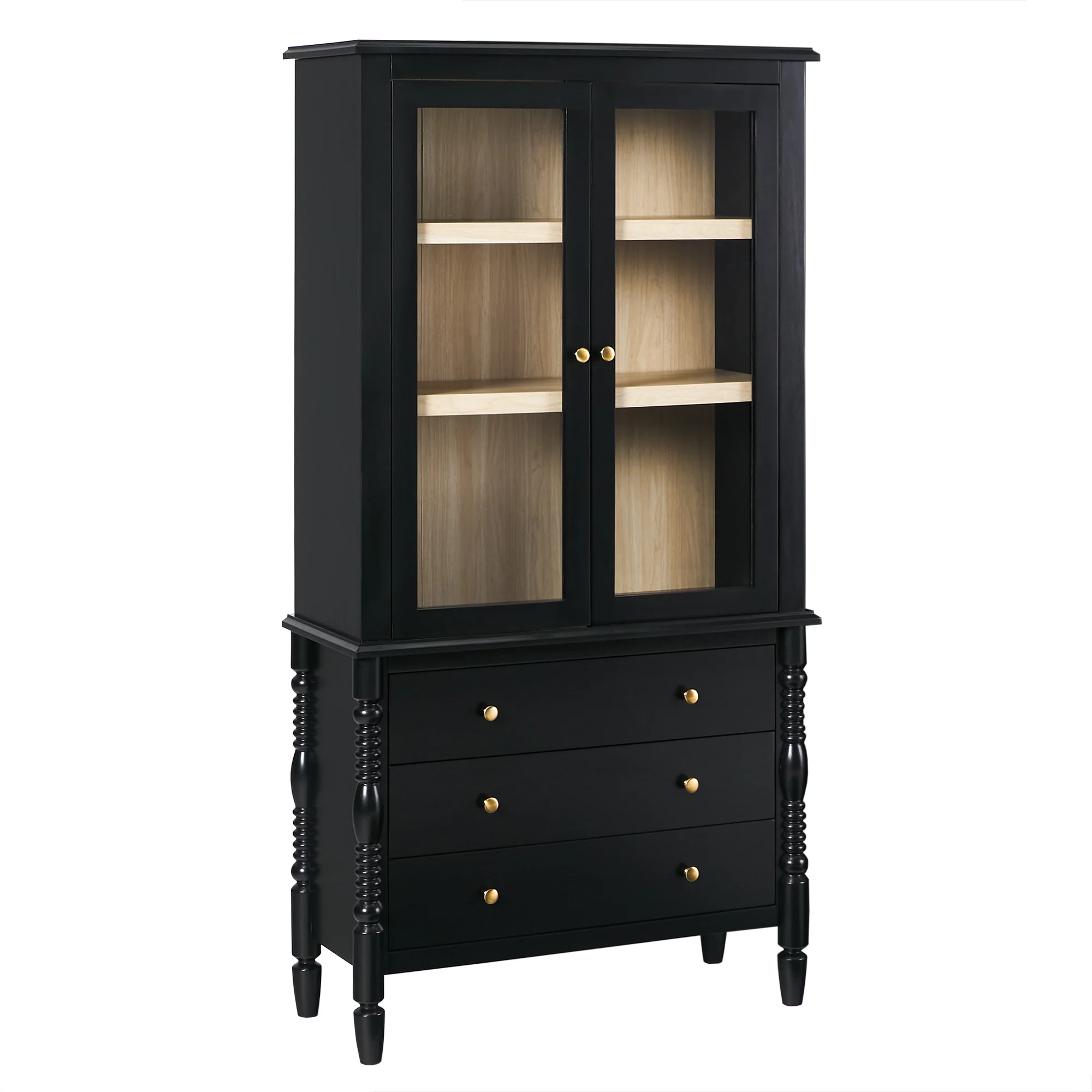 Traditional Vivienne Easy Assembly Bookcase Cabinet with Drawers - Image 39