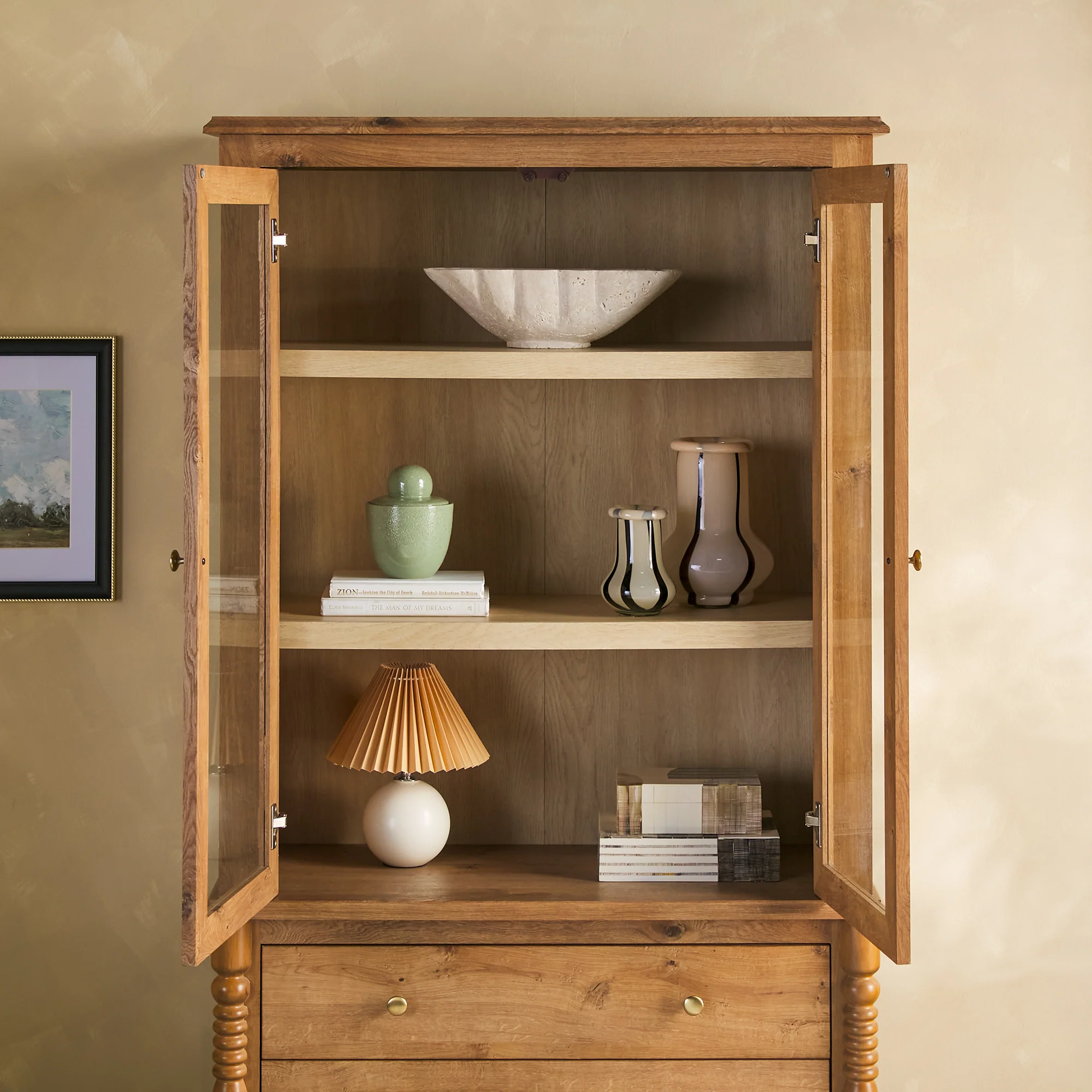 Traditional Vivienne Easy Assembly Bookcase Cabinet with Drawers - Image 7