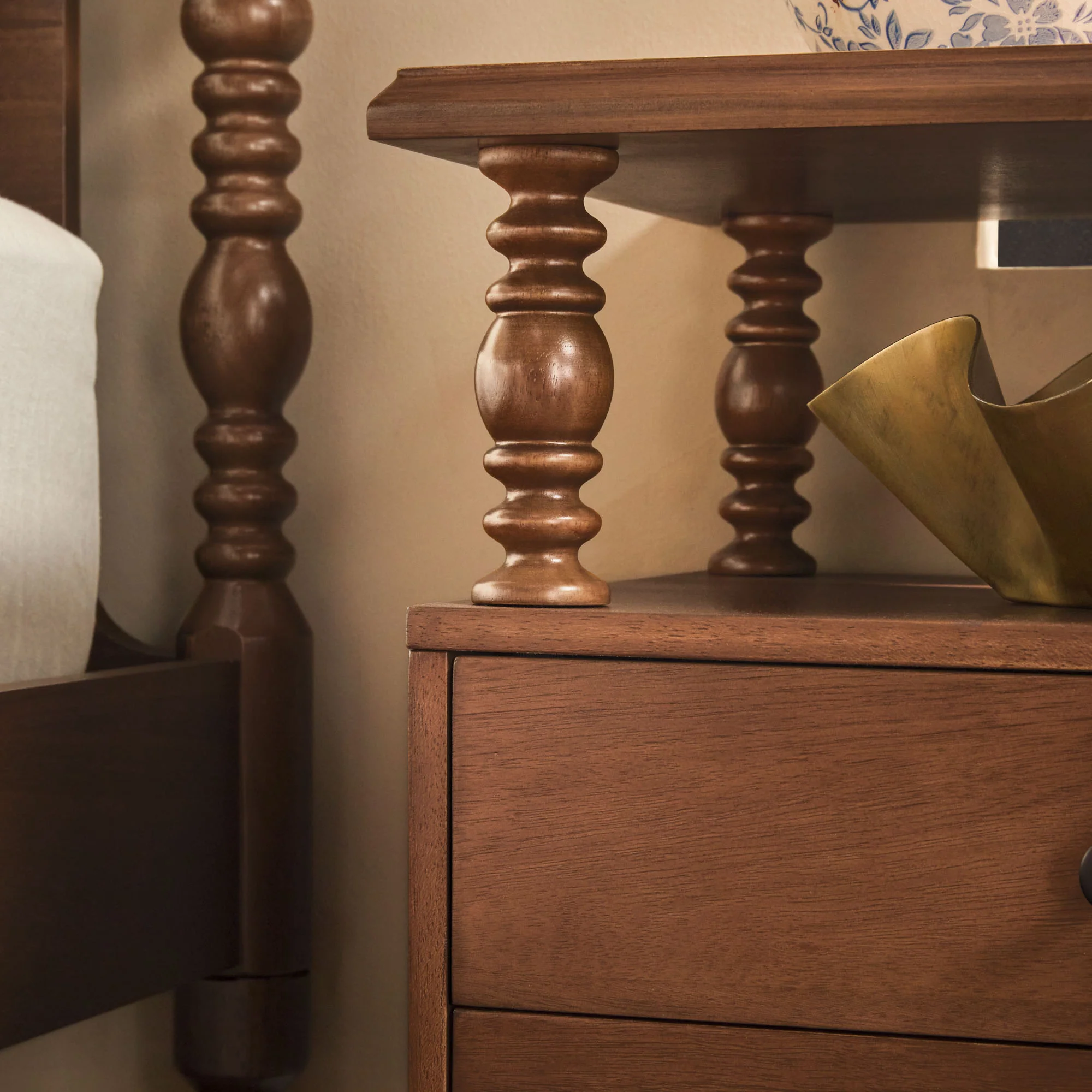 Traditional Vivienne Easy Assembly Solid Wood Nightstand - Image 12