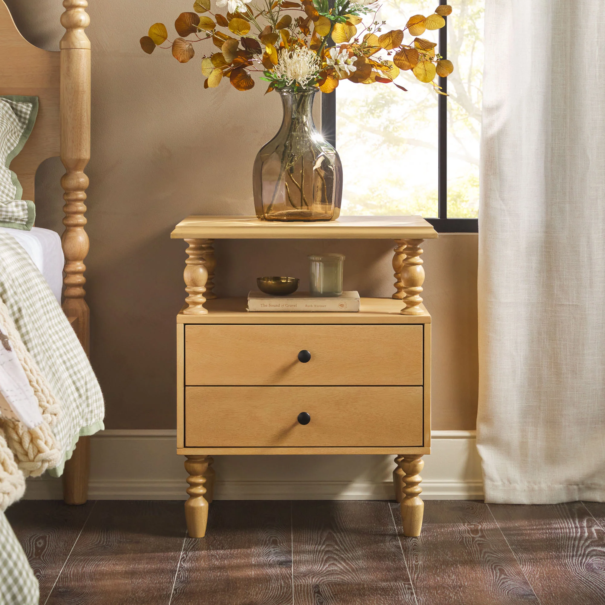 Traditional Vivienne Easy Assembly Solid Wood Nightstand - Image 14