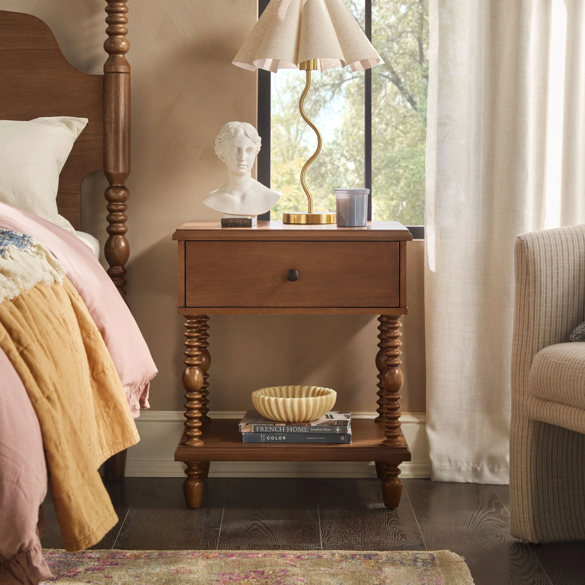 Traditional Vivienne Easy Assembly Solid Wood Nightstand - Image 24