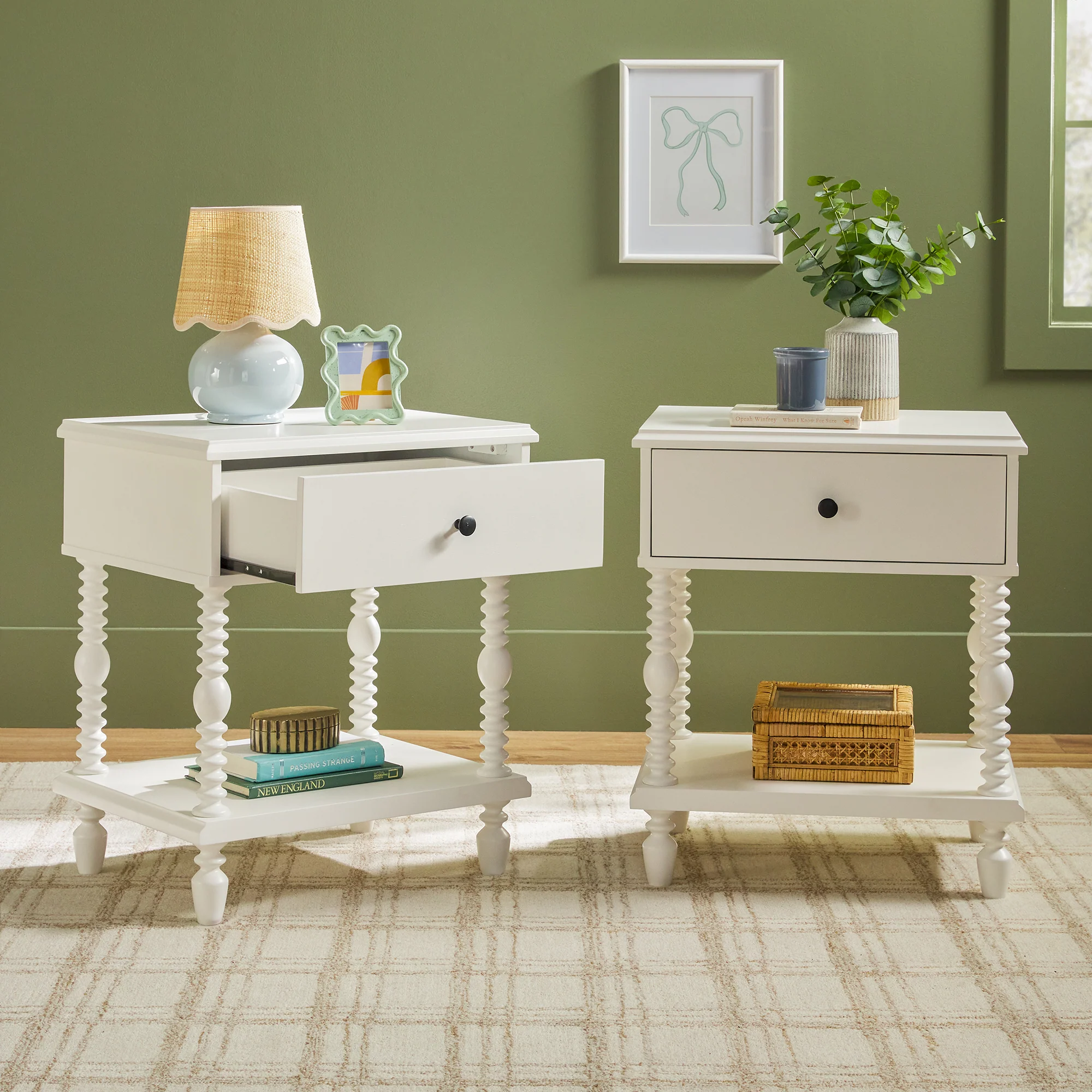 Traditional Vivienne Easy Assembly Solid Wood Nightstand - Image 56